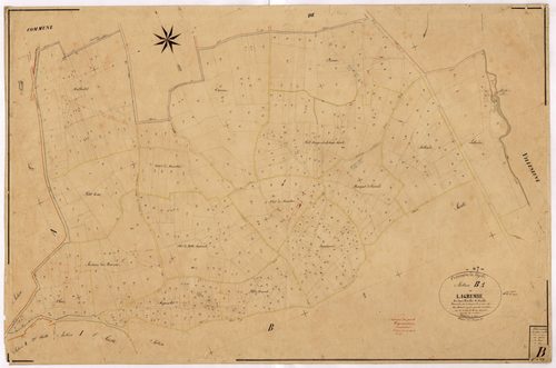 Plan napoléonien, feuille préparatoire-B1 Lagremie, Pujols