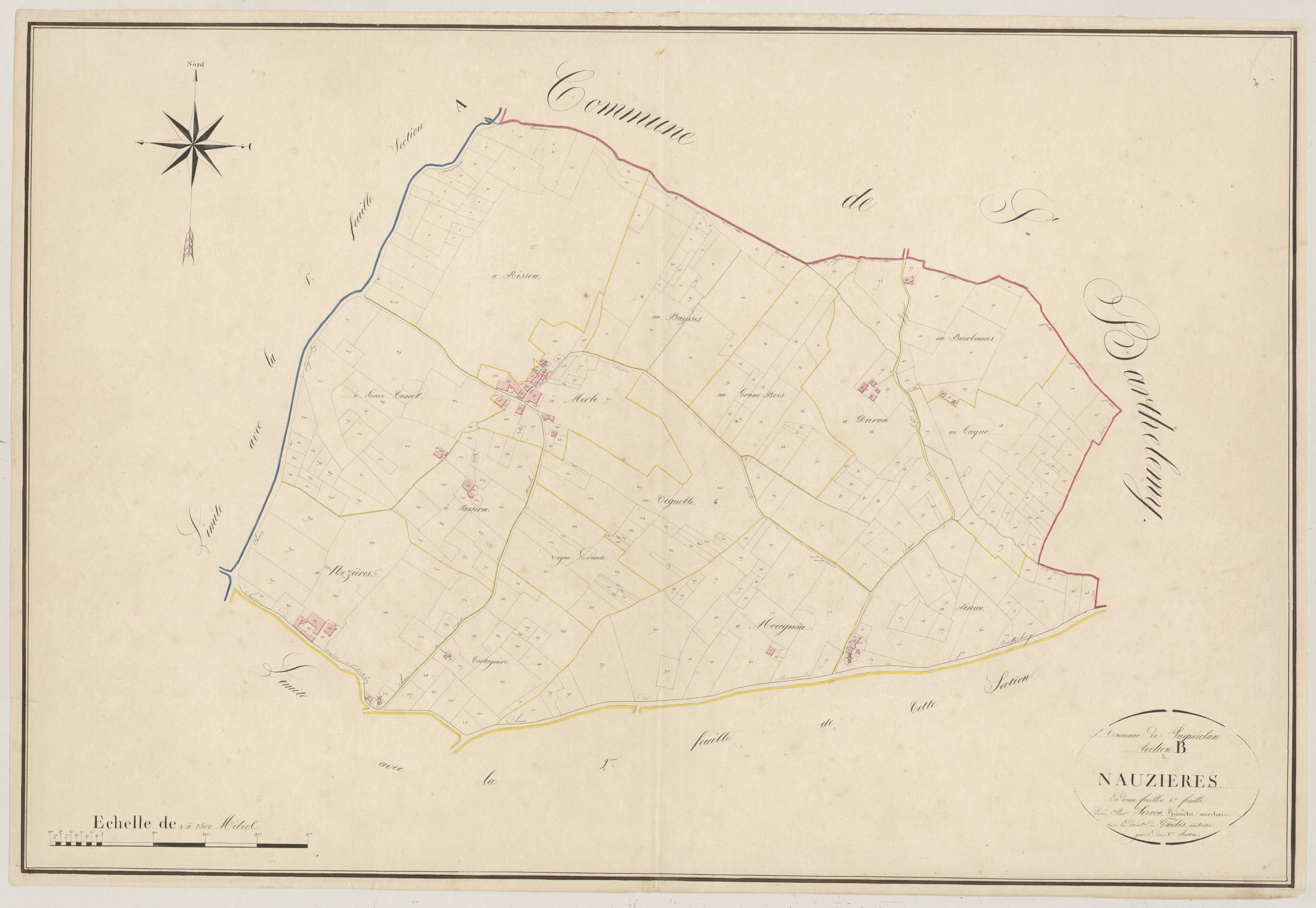 Plan napoléonien, atlas-B1 Nauzières, Puymiclan