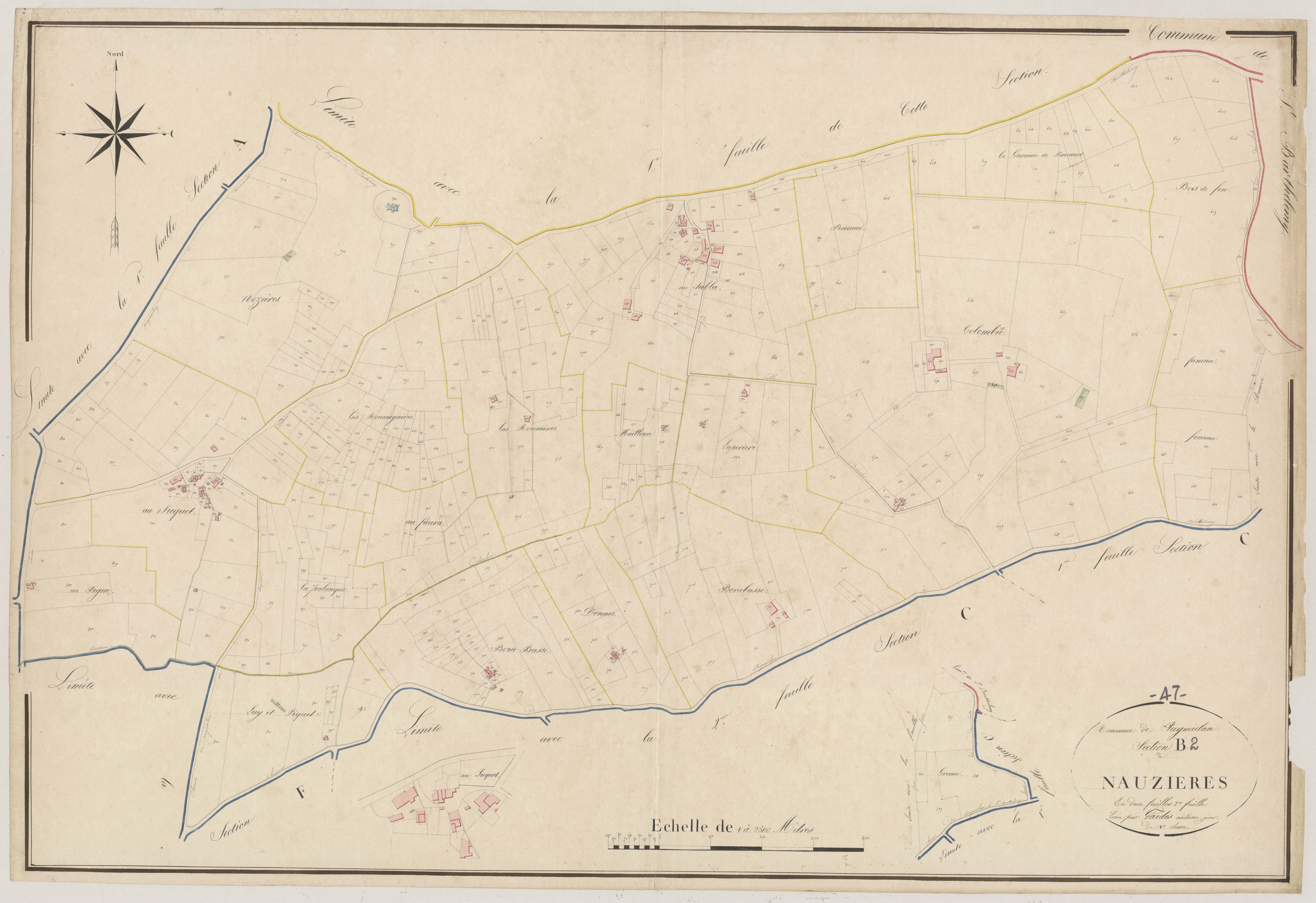 Plan napoléonien, atlas-B2 Nauzières, Puymiclan