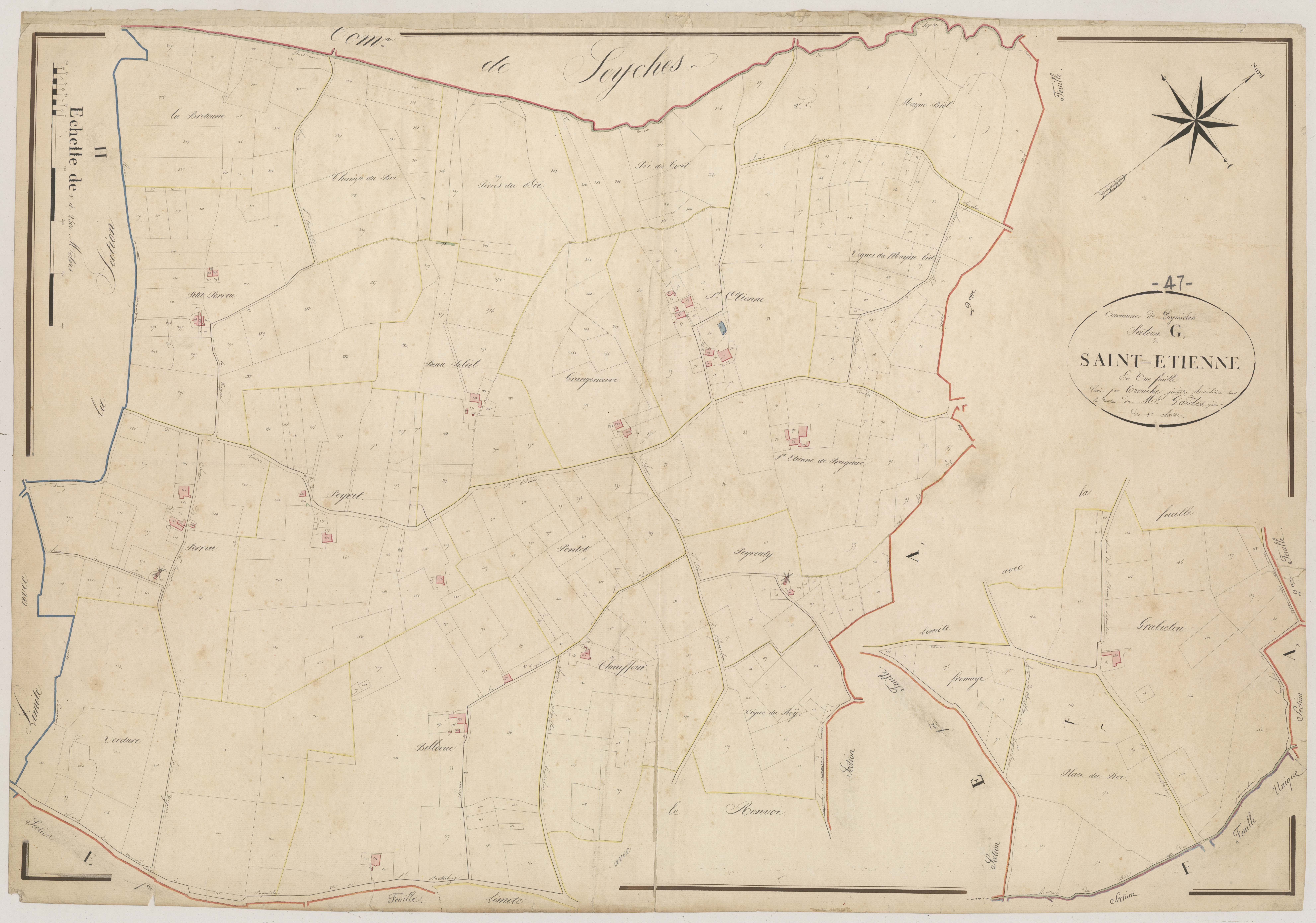 Plan napoléonien, atlas-G Saint-Etienne, Puymiclan (Londres)