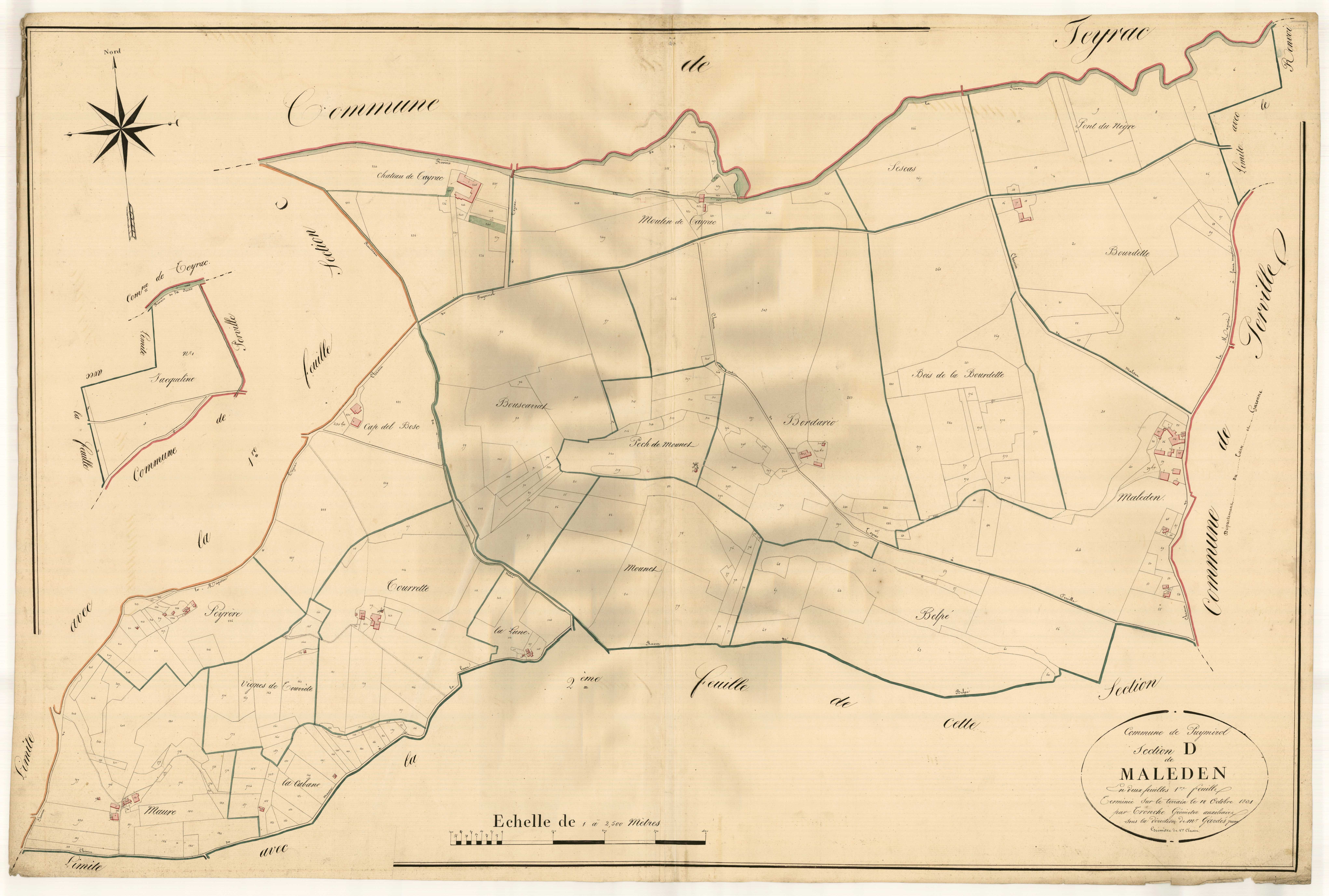 Plan napoléonien, atlas-D1 Maleden, Puymirol