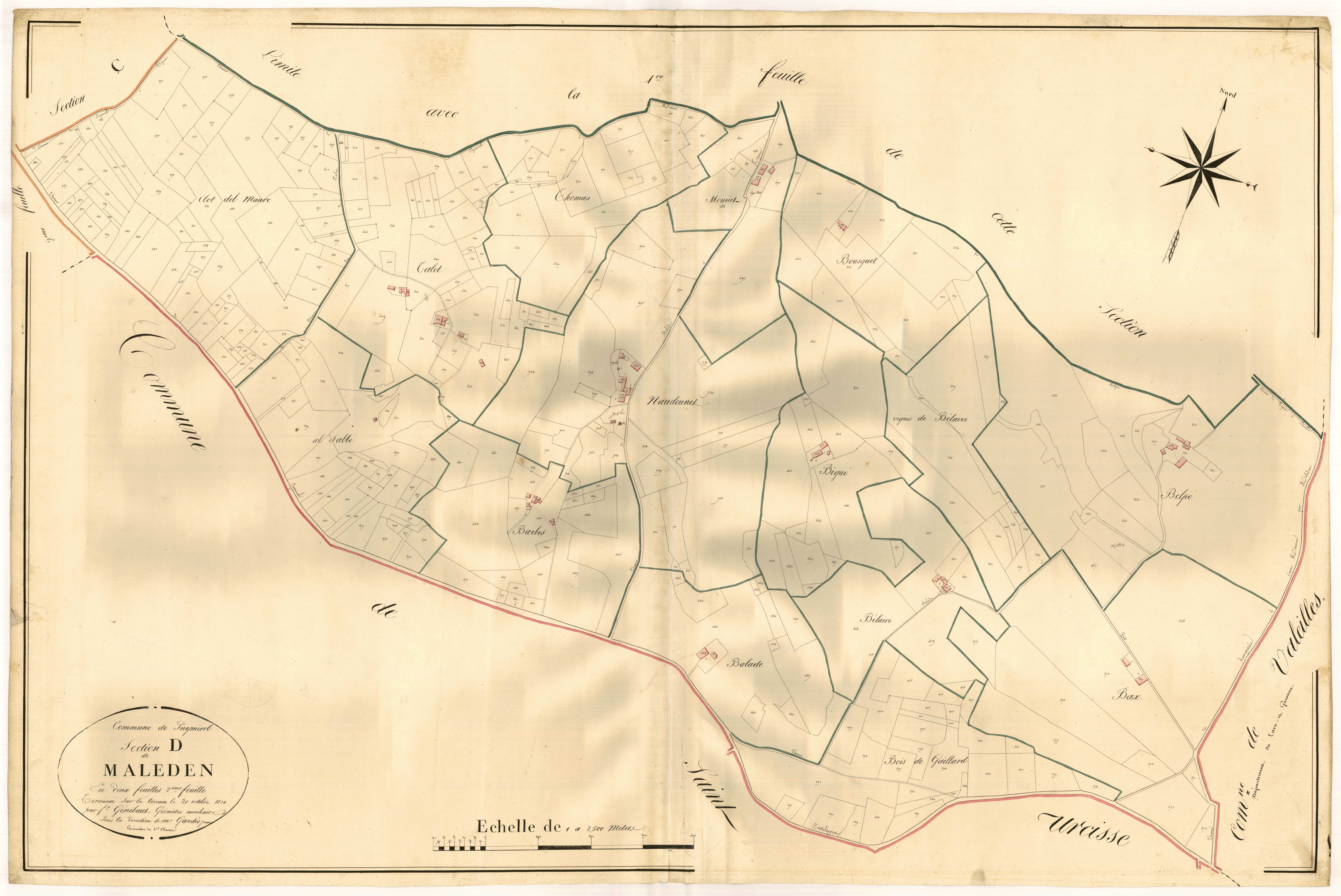 Plan napoléonien, atlas-D2 Maleden, Puymirol