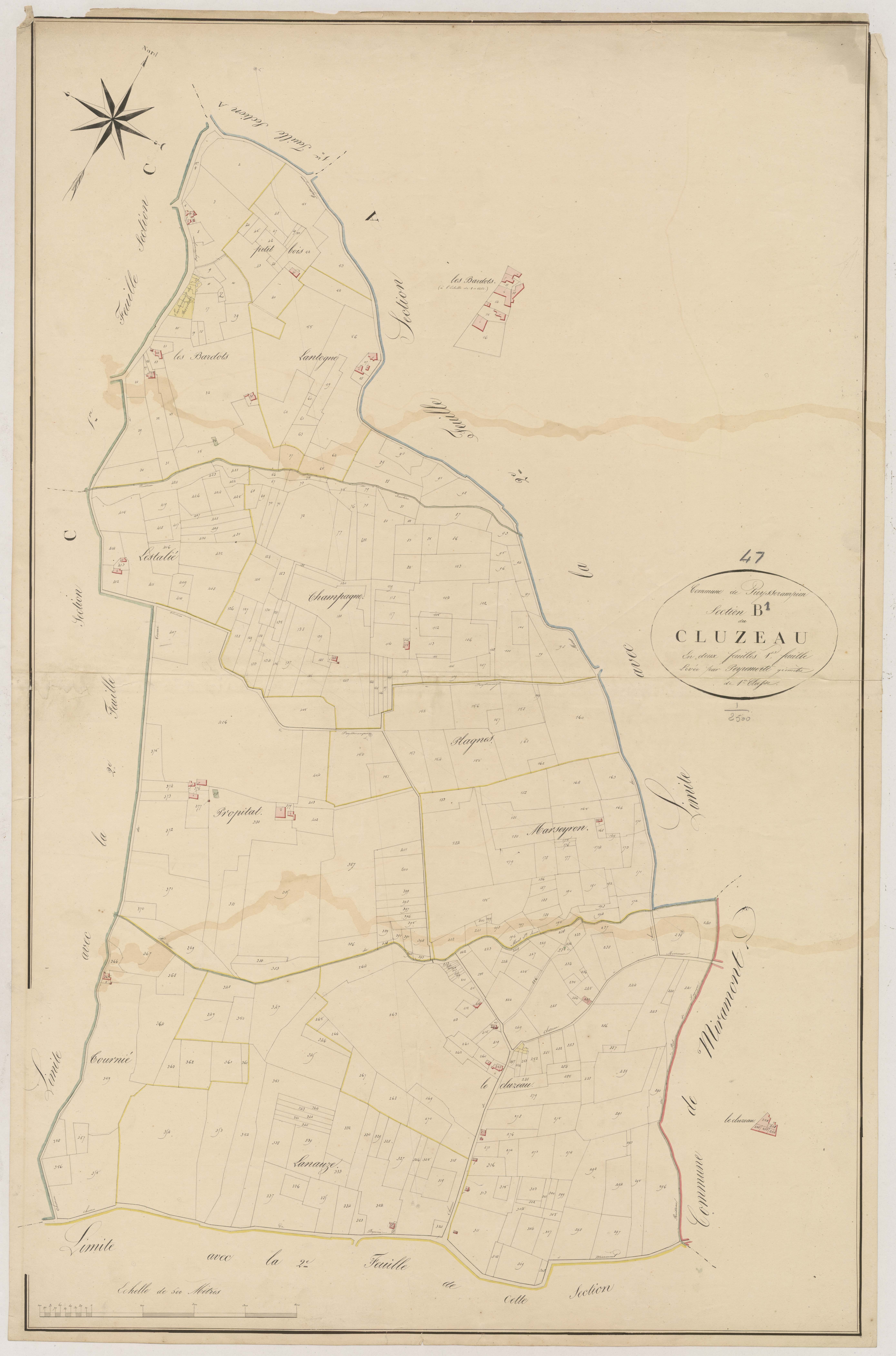 Plan napoléonien, atlas-B1 Le Cluzeau, Puysserampion
