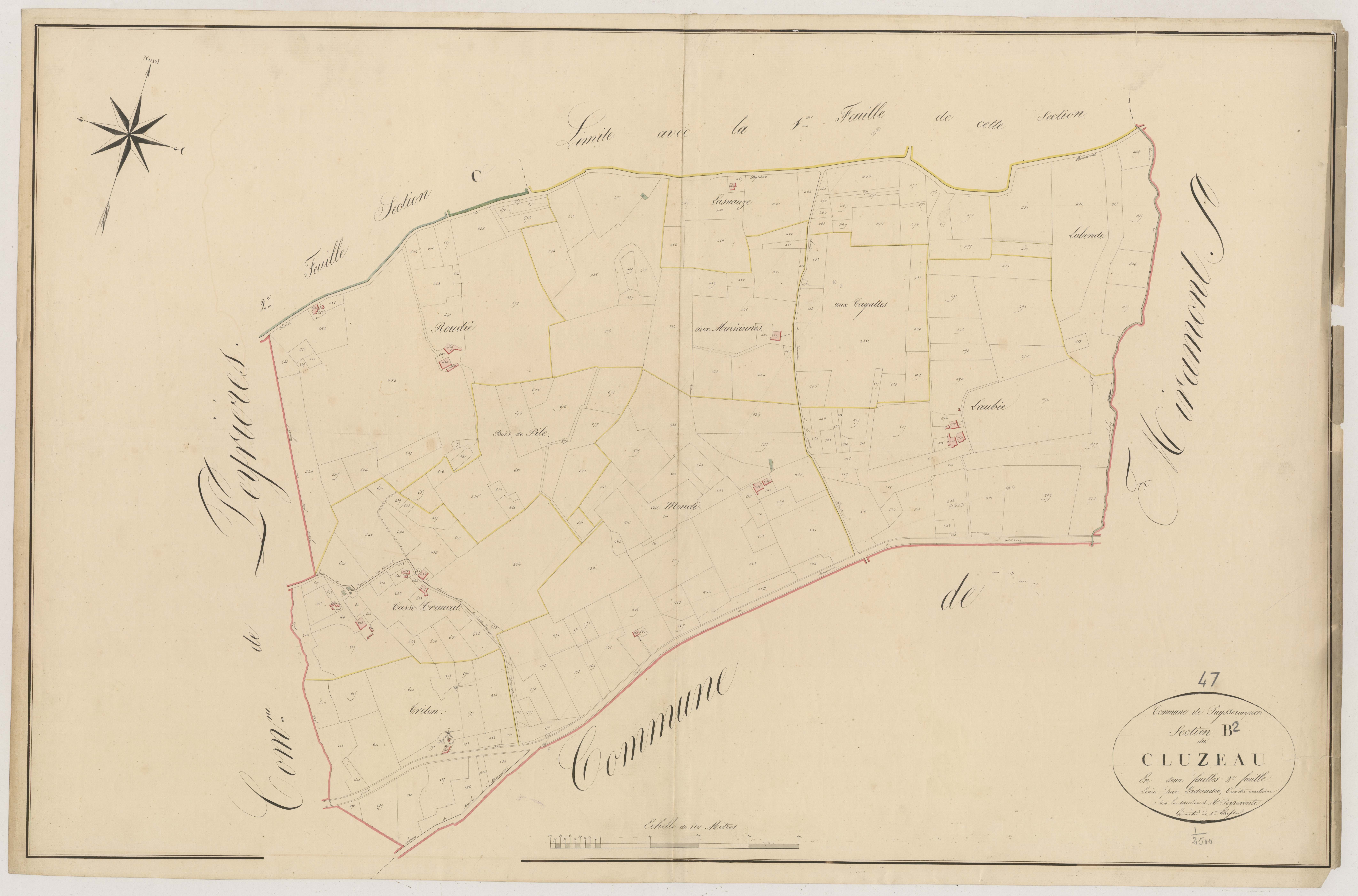 Plan napoléonien, atlas-B2 Le Cluzeau, Puysserampion