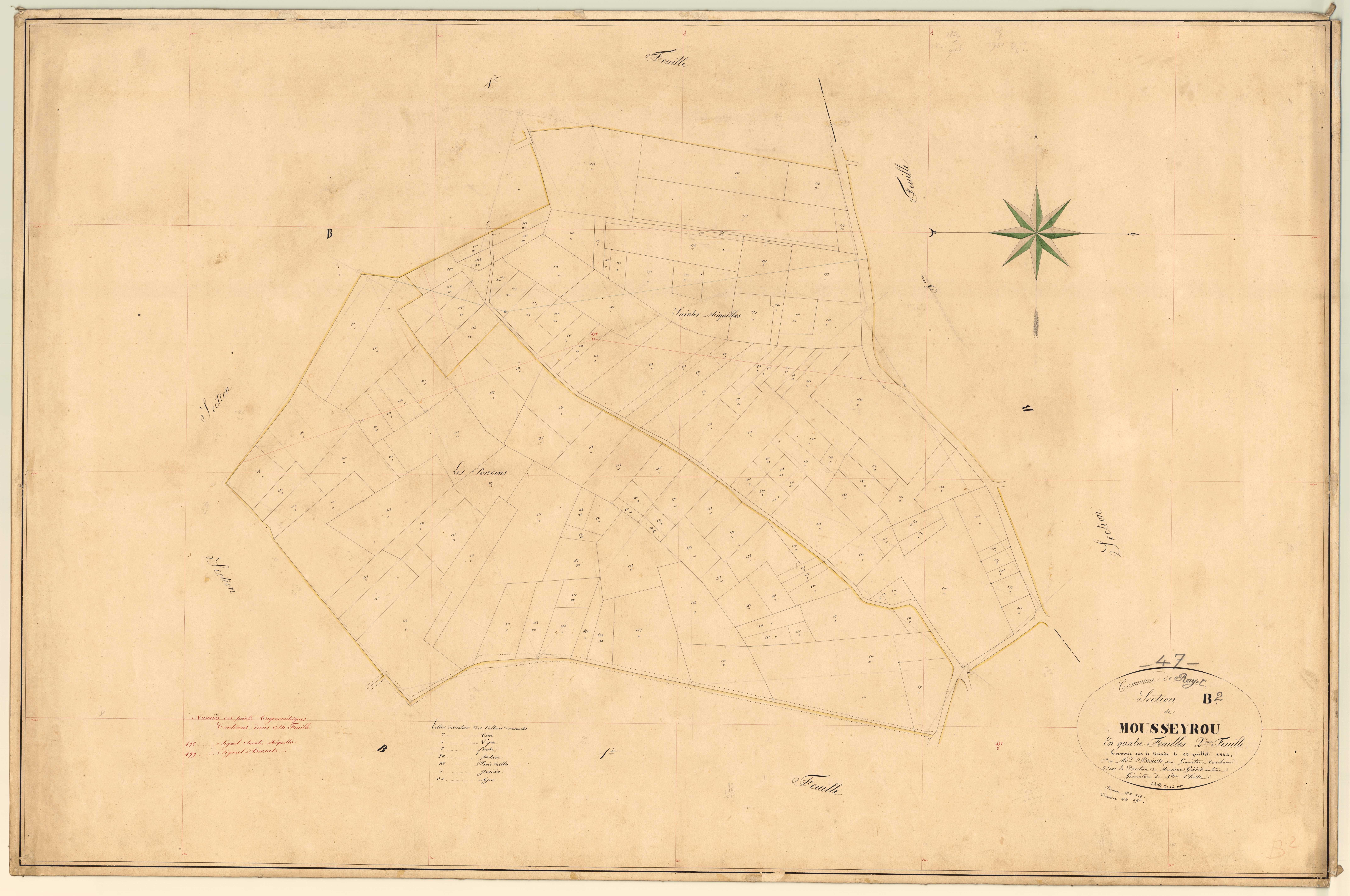 Plan napoléonien, feuille préparatoire-B2 Mousseyrou, Rayet