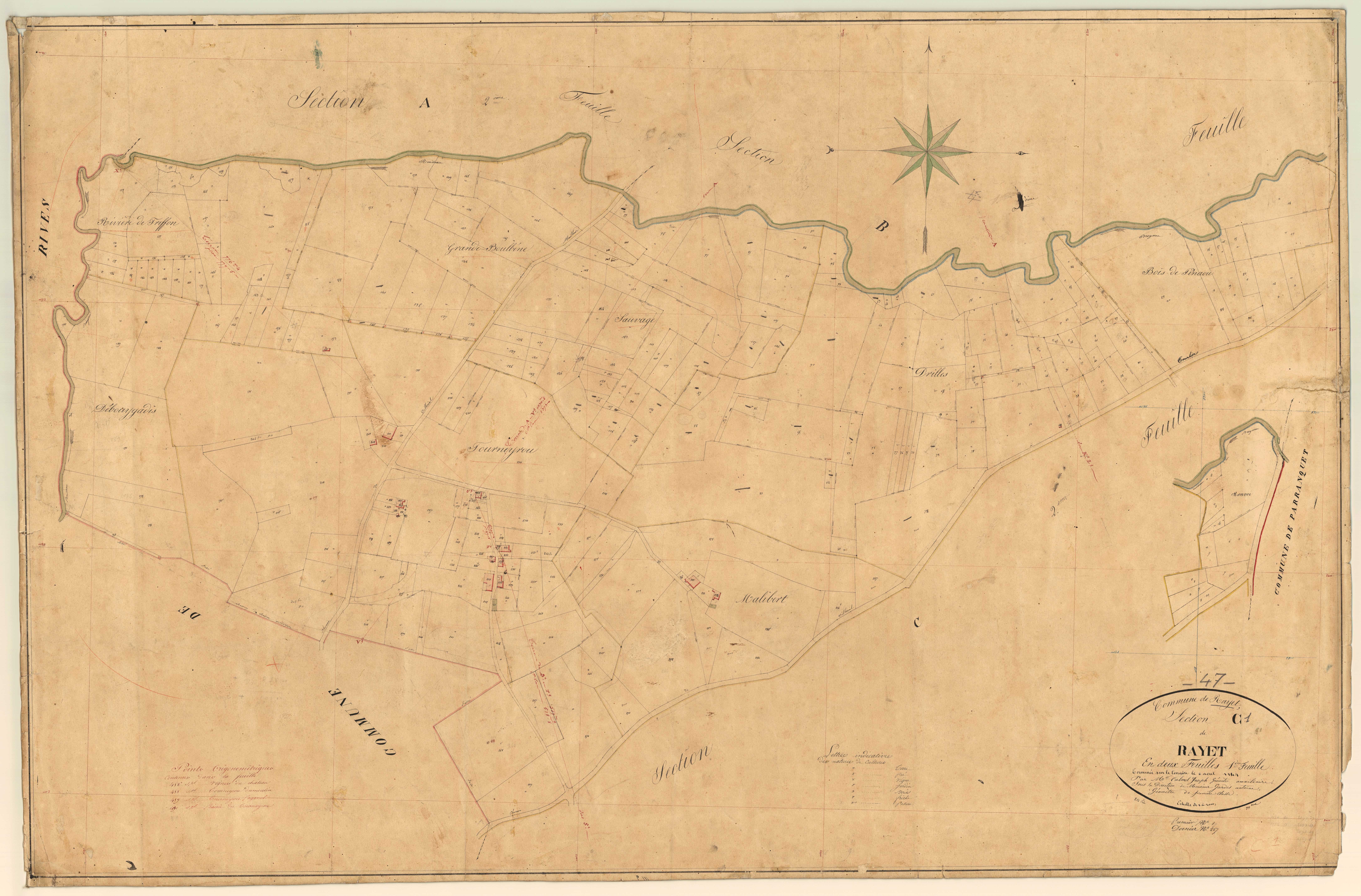 Plan napoléonien, feuille préparatoire-C1 Rayet, Rayet