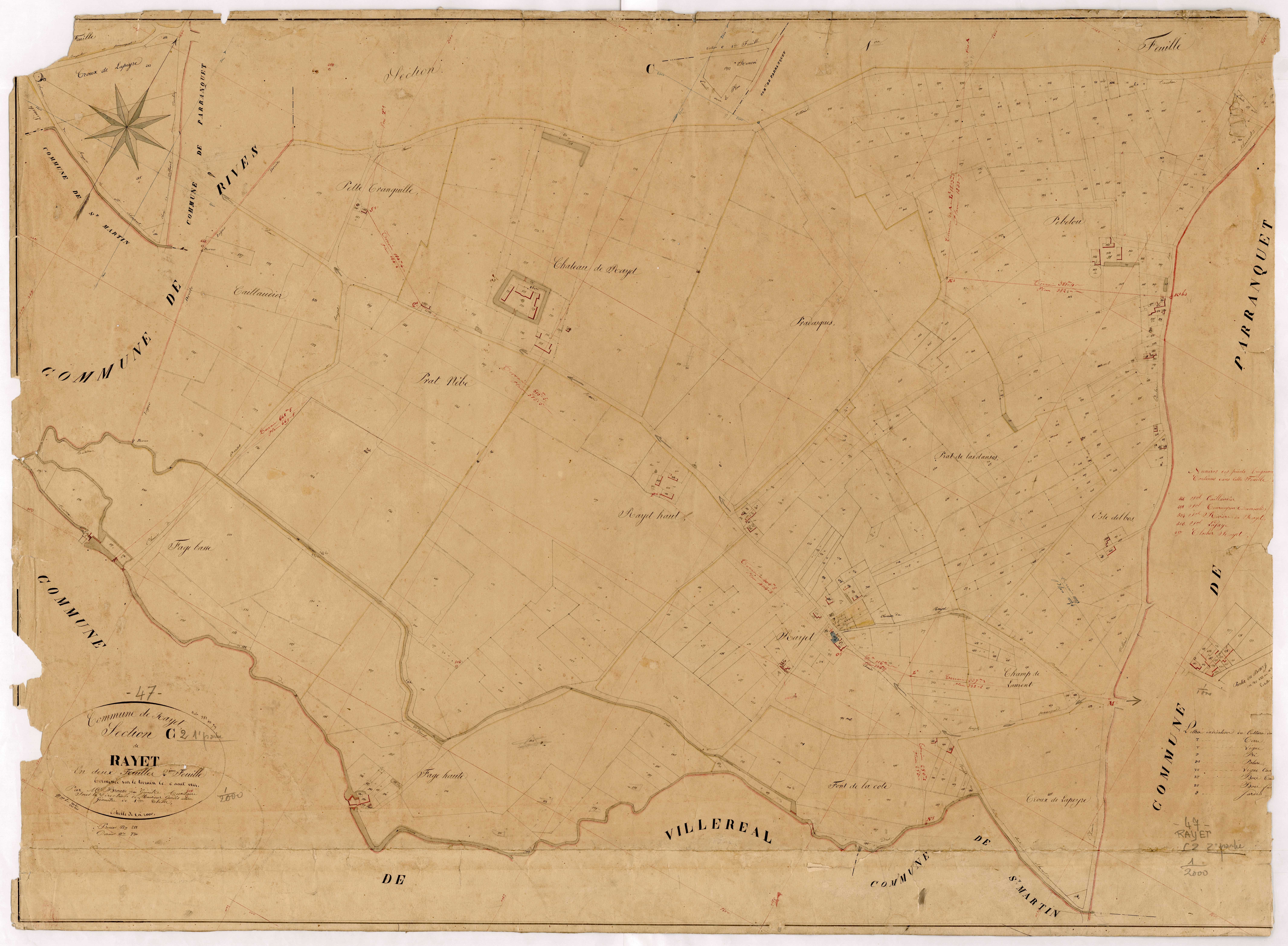 Plan napoléonien, feuille préparatoire-C2 Rayet, Rayet