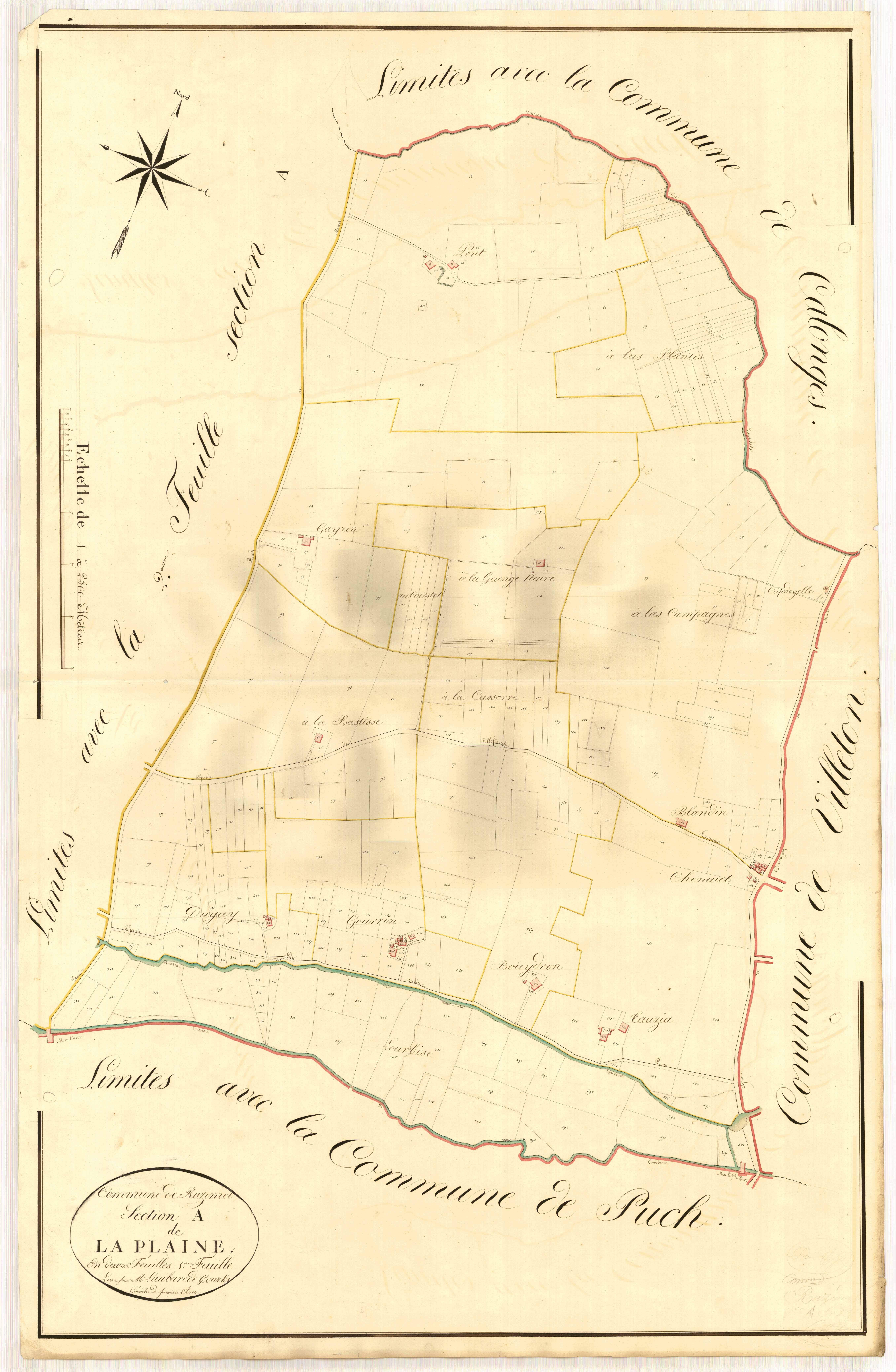 Plan napoléonien, atlas-A1 Laplaine, Razimet