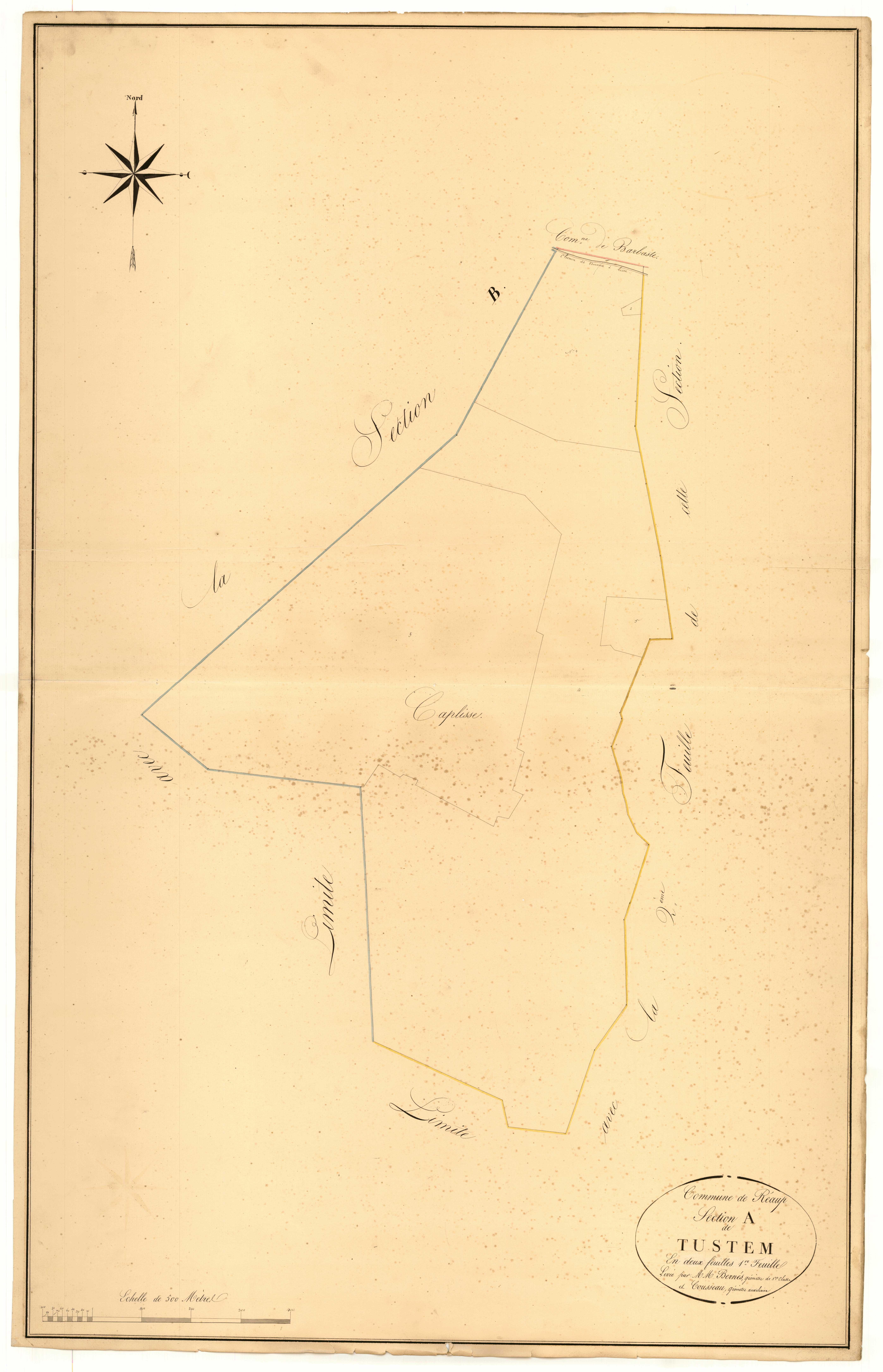 Plan napoléonien, atlas-A1 Tustem, Réaup-Lisse