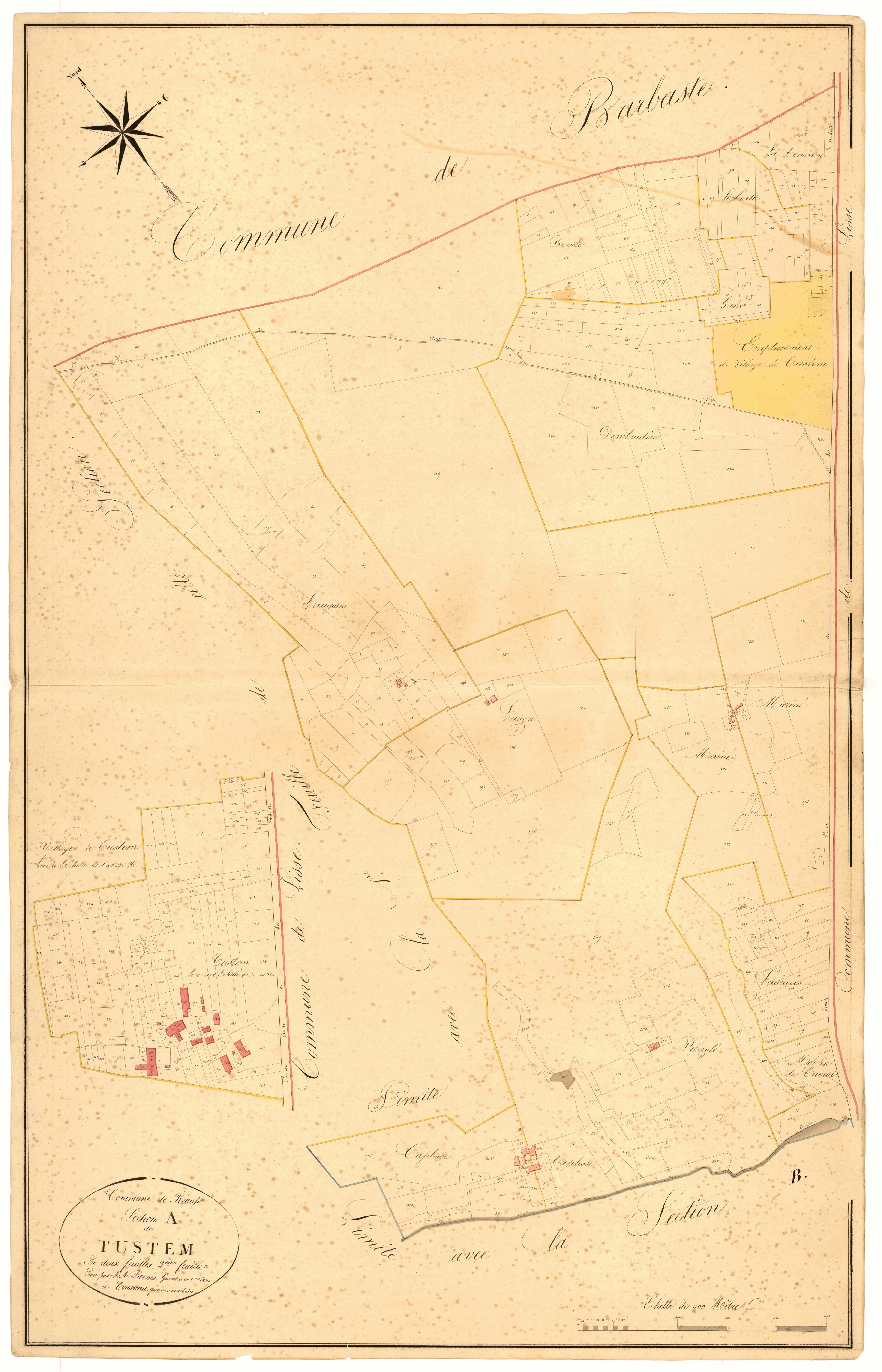 Plan napoléonien, atlas-A2 Tustem, Réaup-Lisse