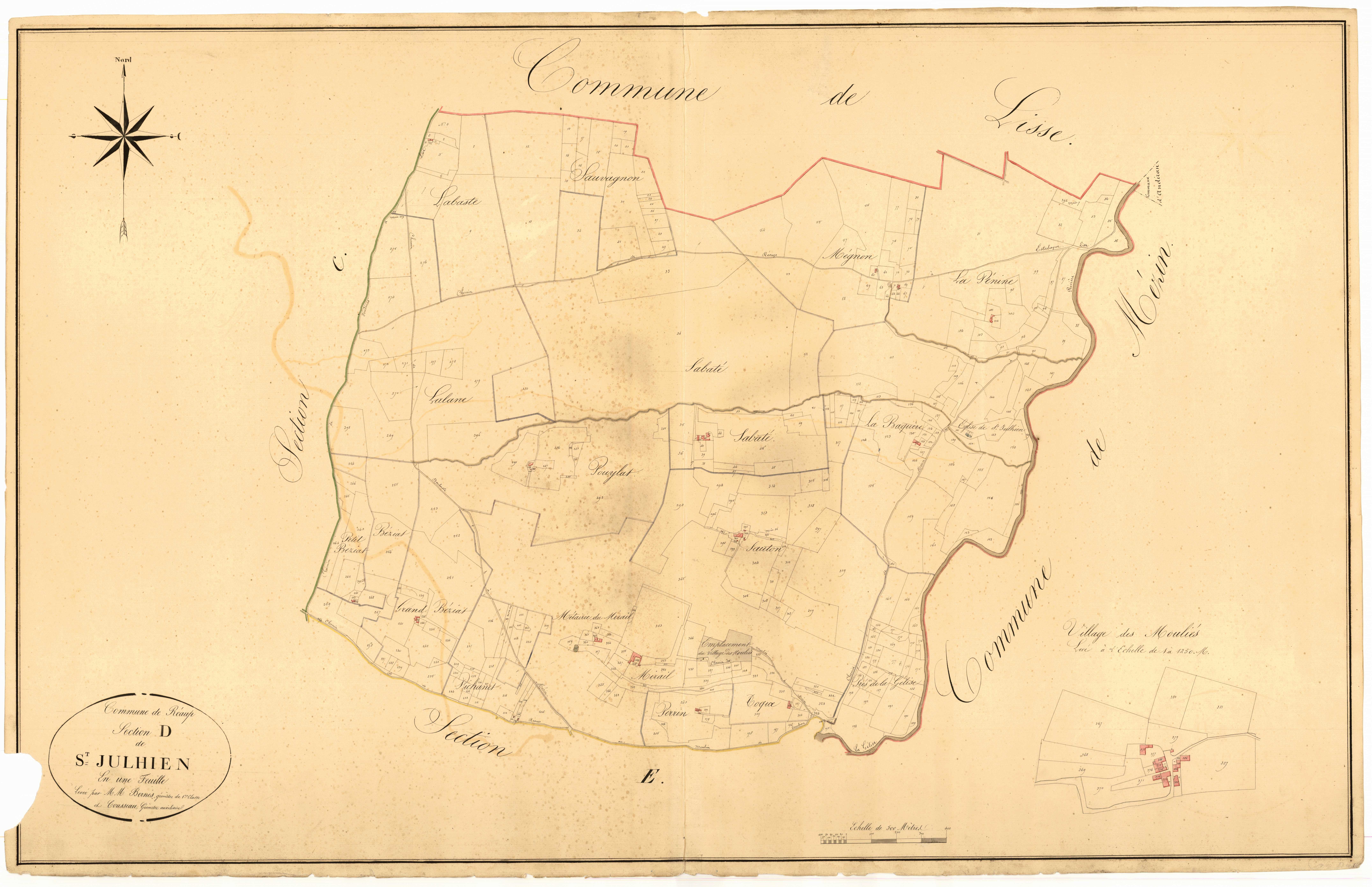 Plan napoléonien, atlas-D Saint-Julhien, Réaup-Lisse