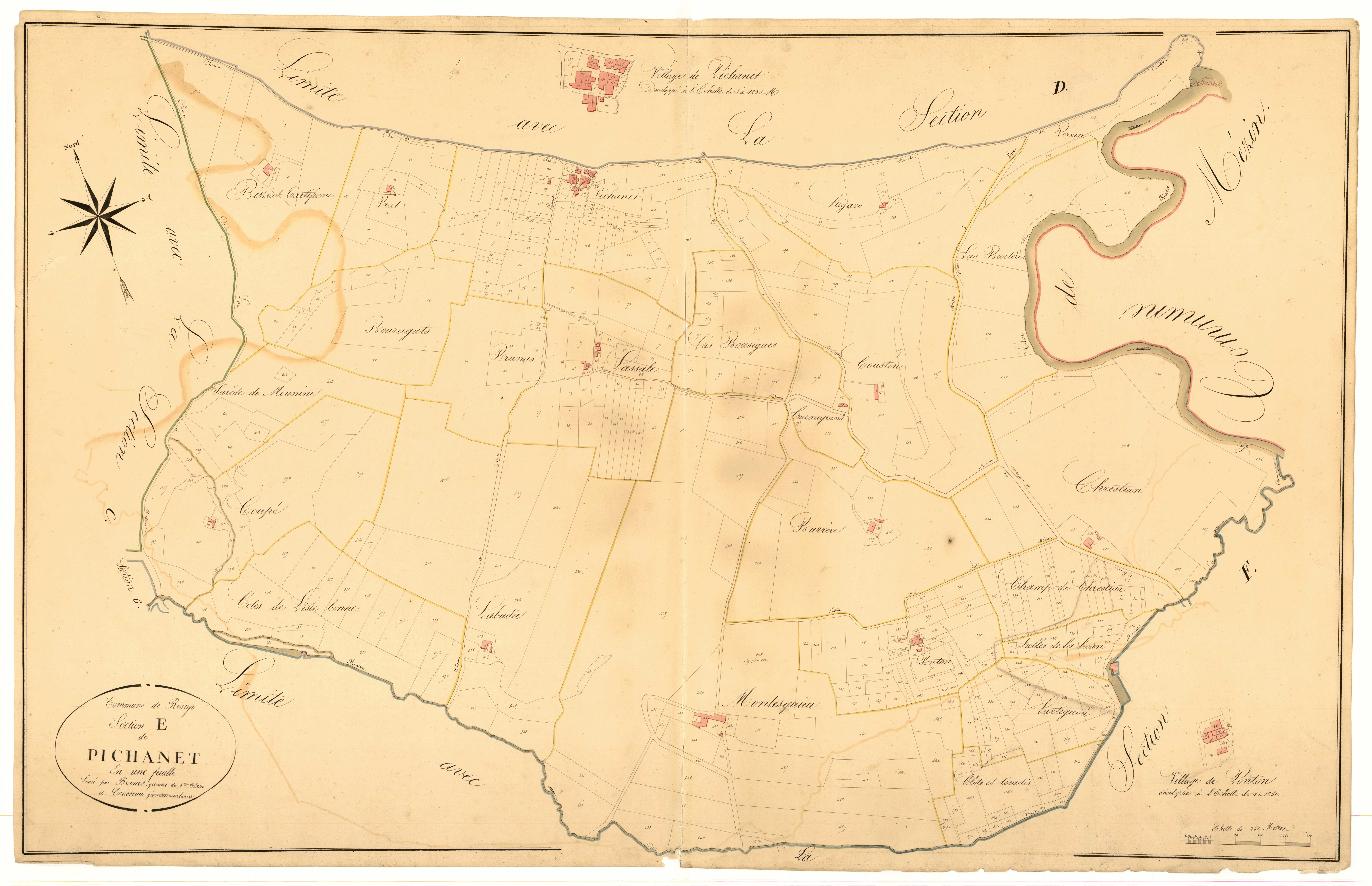Plan napoléonien, atlas-E Pichanet, Réaup-Lisse