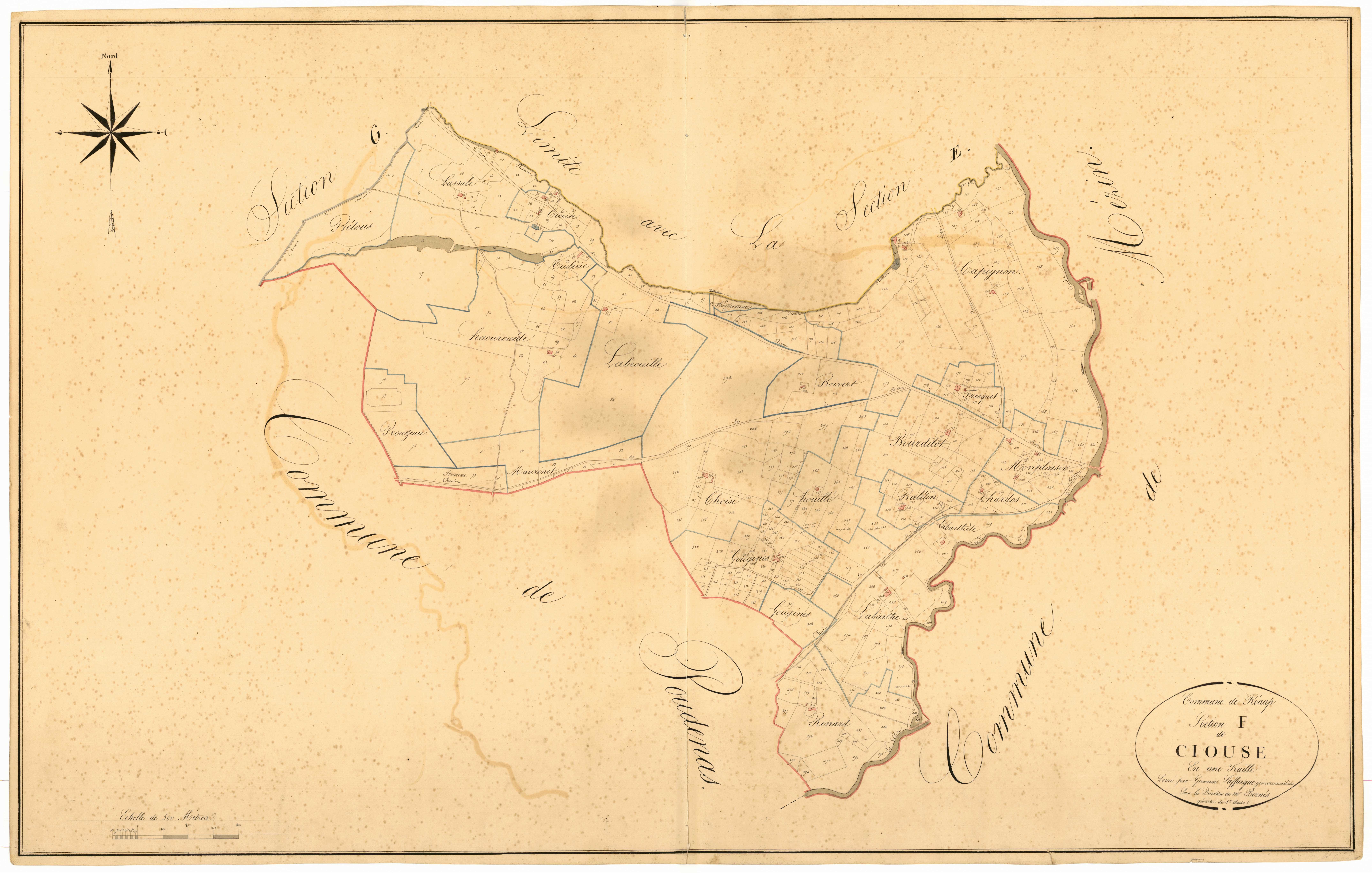Plan napoléonien, atlas-F Ciouse, Réaup-Lisse