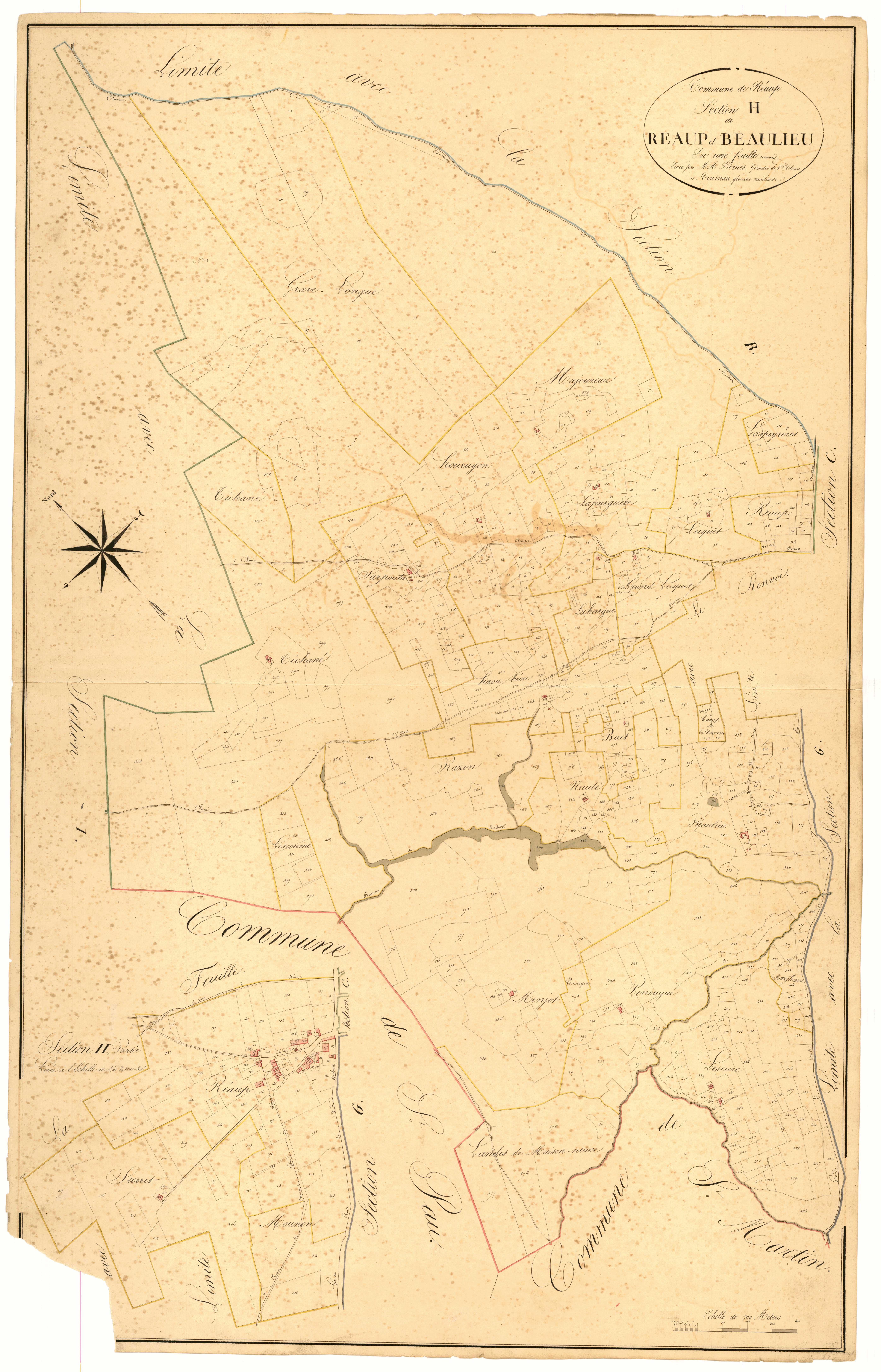 Plan napoléonien, atlas-H Réaup et Beaukieu, Réaup-Lisse