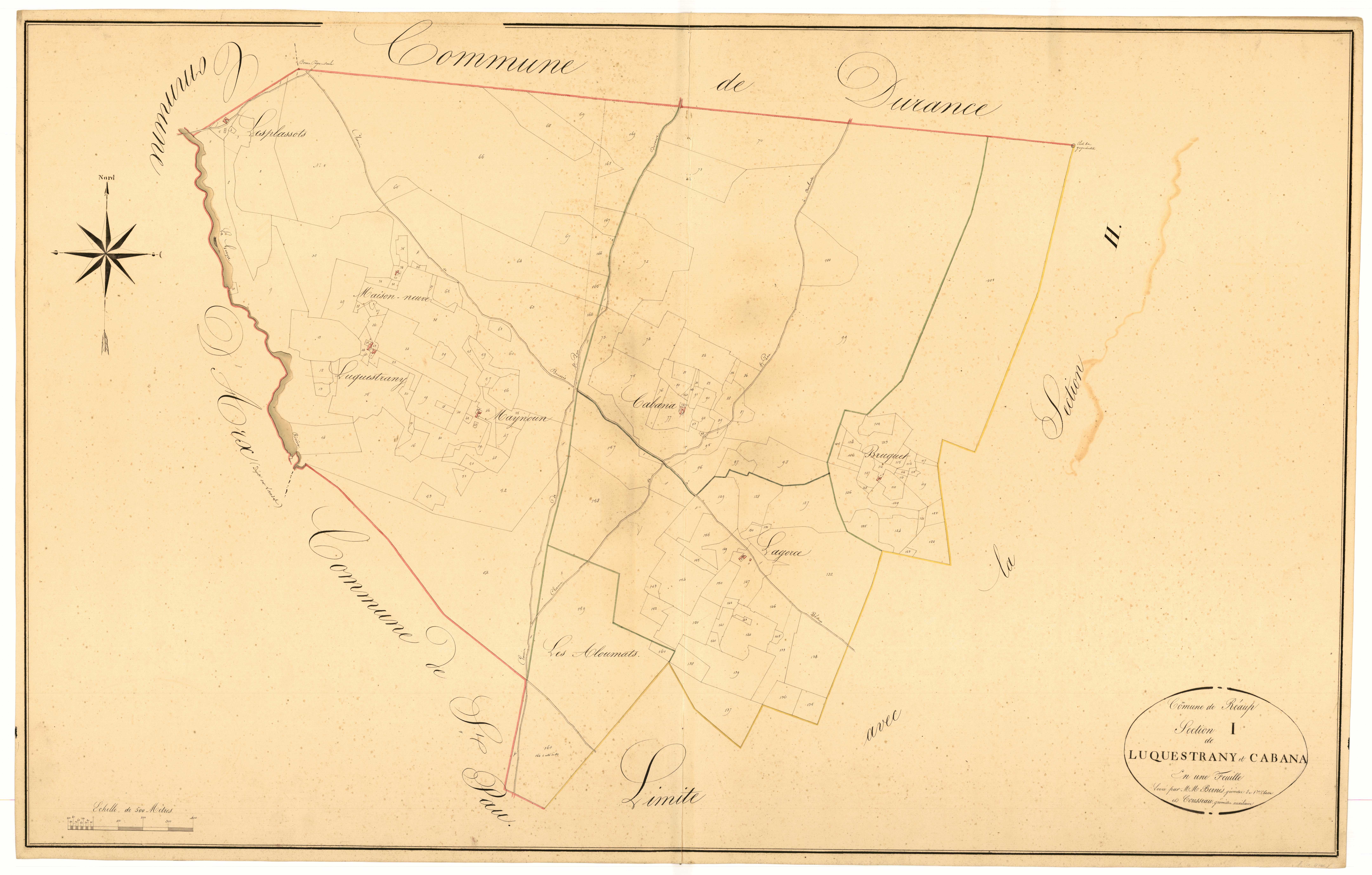 Plan napoléonien, atlas-I Luquestrany et Cabana, Réaup-Lisse