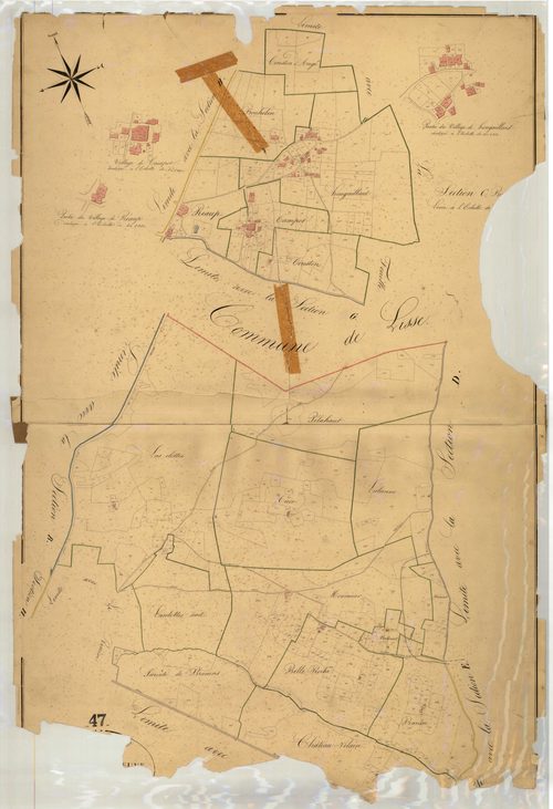Plan napoléonien, atlas-C L’Eglise-Neuve et Belleroche, Réaup-Lisse