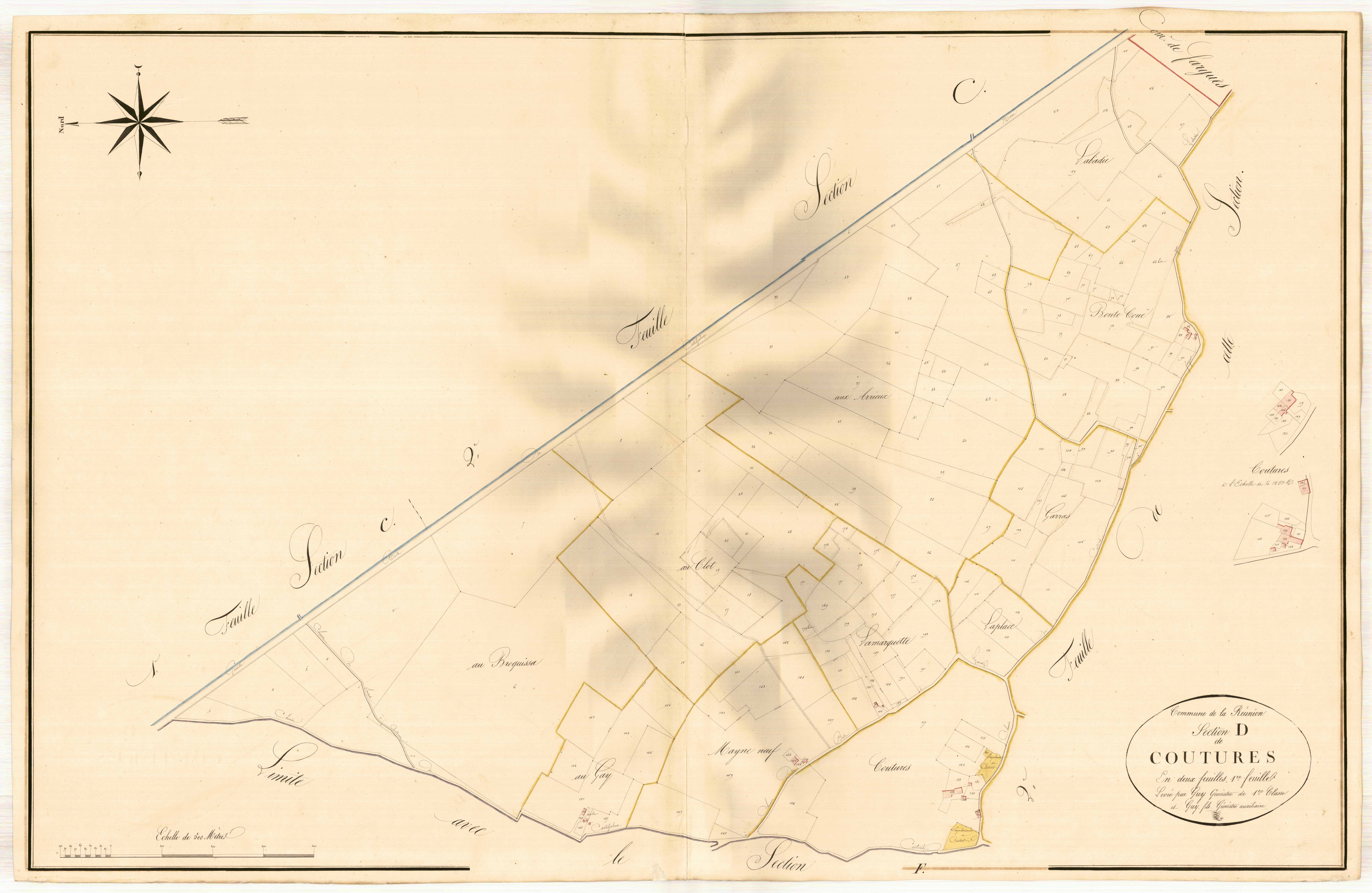 Plan napoléonien, atlas-D1 Couthures, Réunion (La)