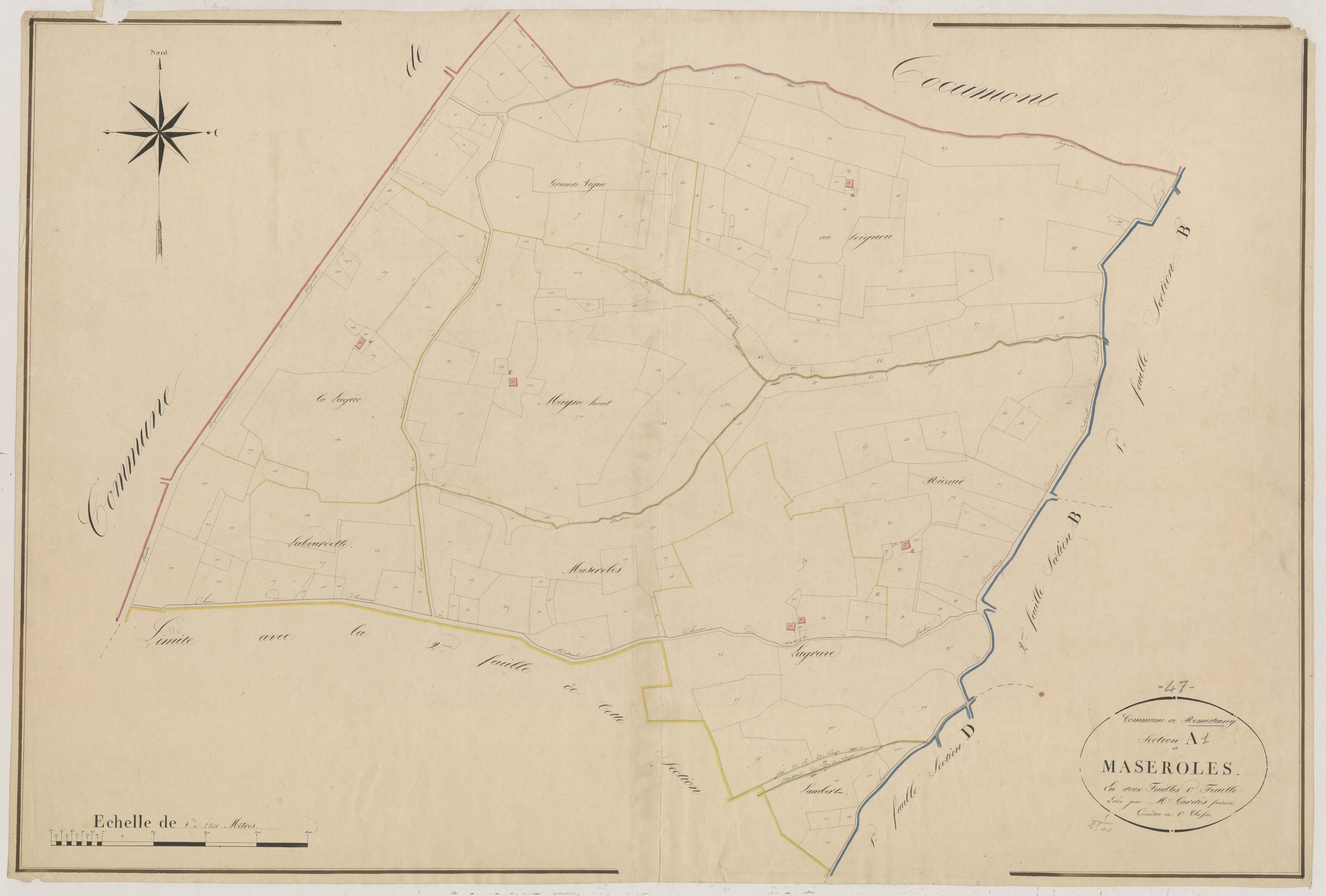 Plan napoléonien, atlas-A1 Maseroles, Romestaing