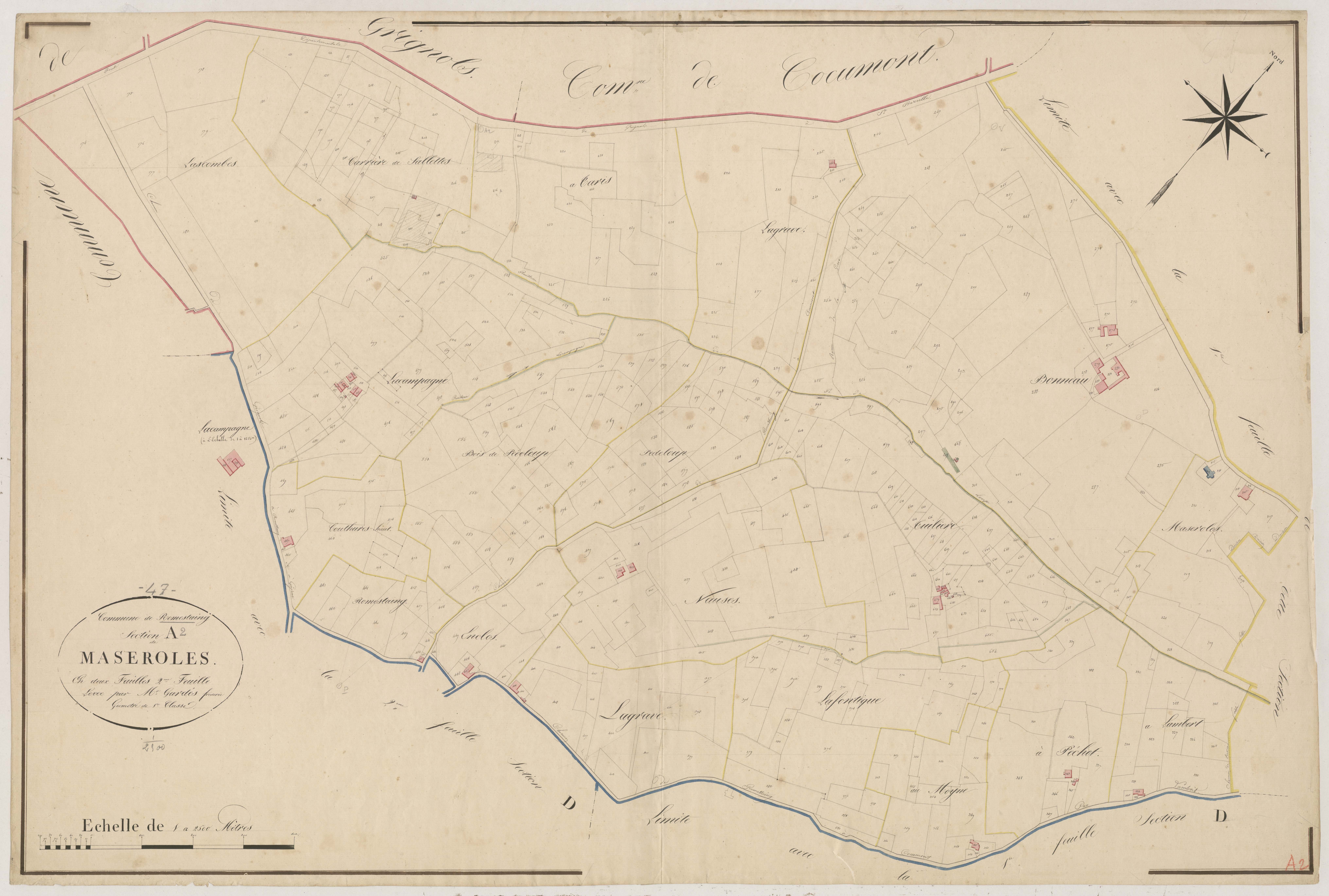 Plan napoléonien, atlas-A2 Maseroles, Romestaing