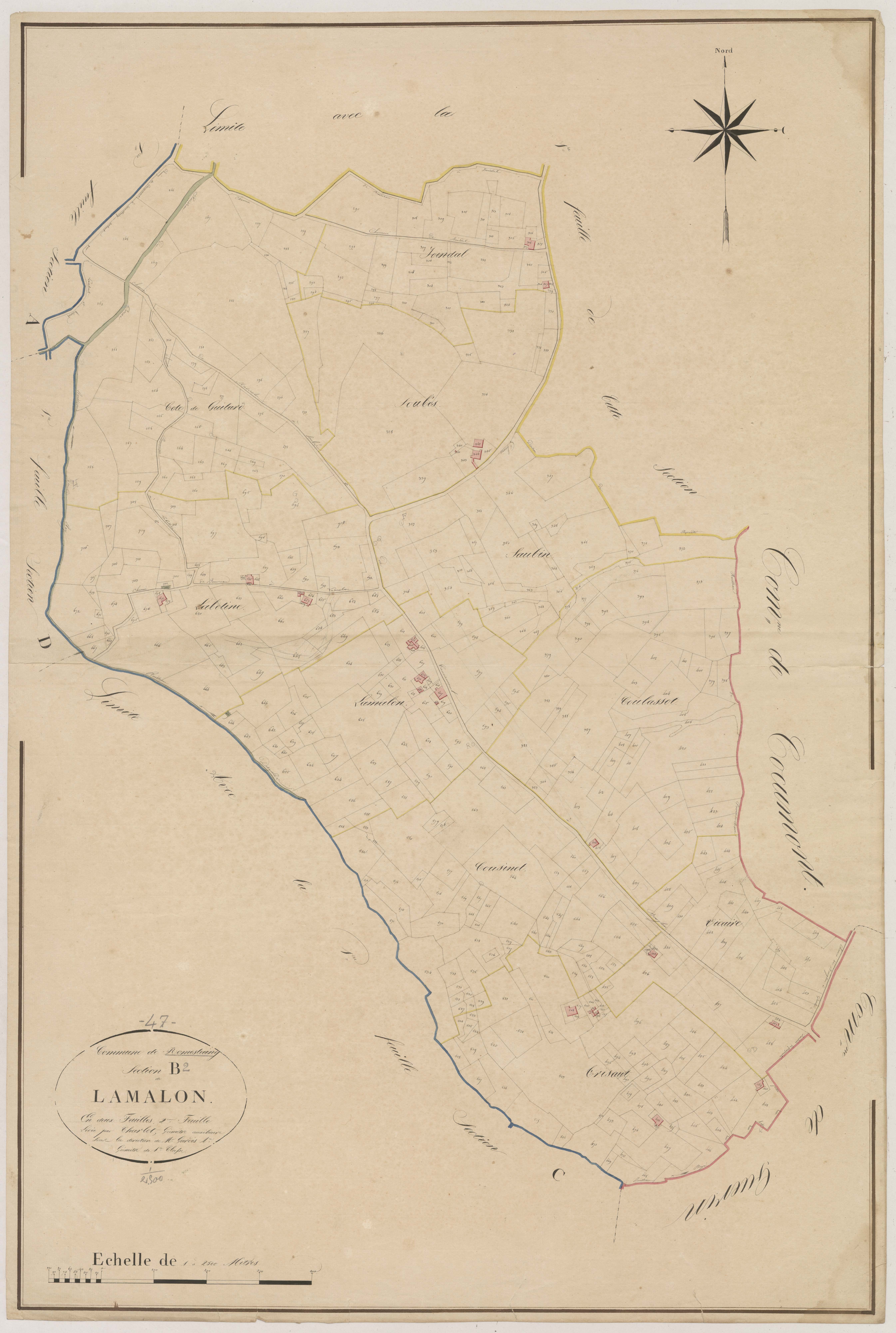 Plan napoléonien, atlas-B2 Lamalon, Romestaing