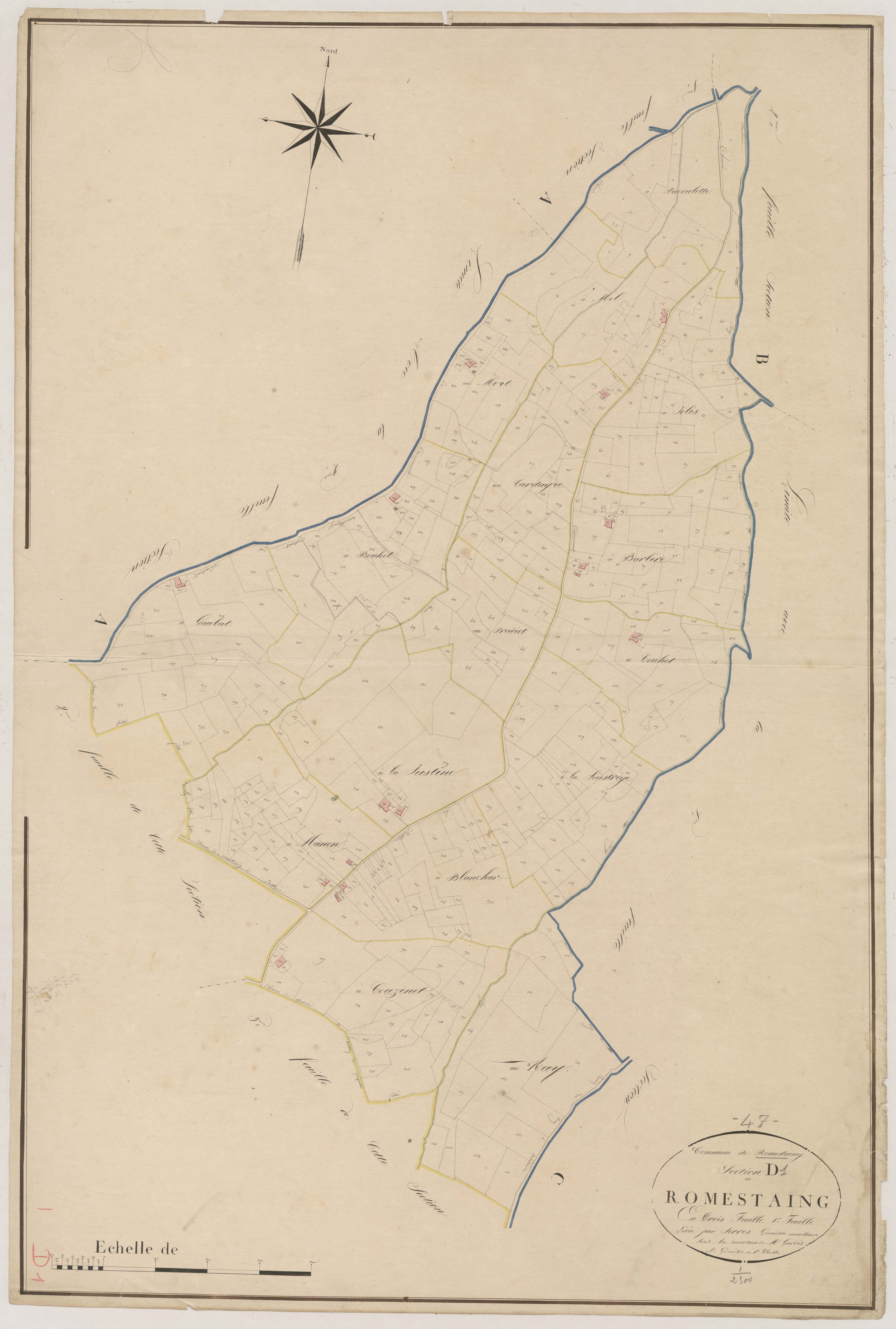 Plan napoléonien, atlas-D1 Romestaing, Romestaing
