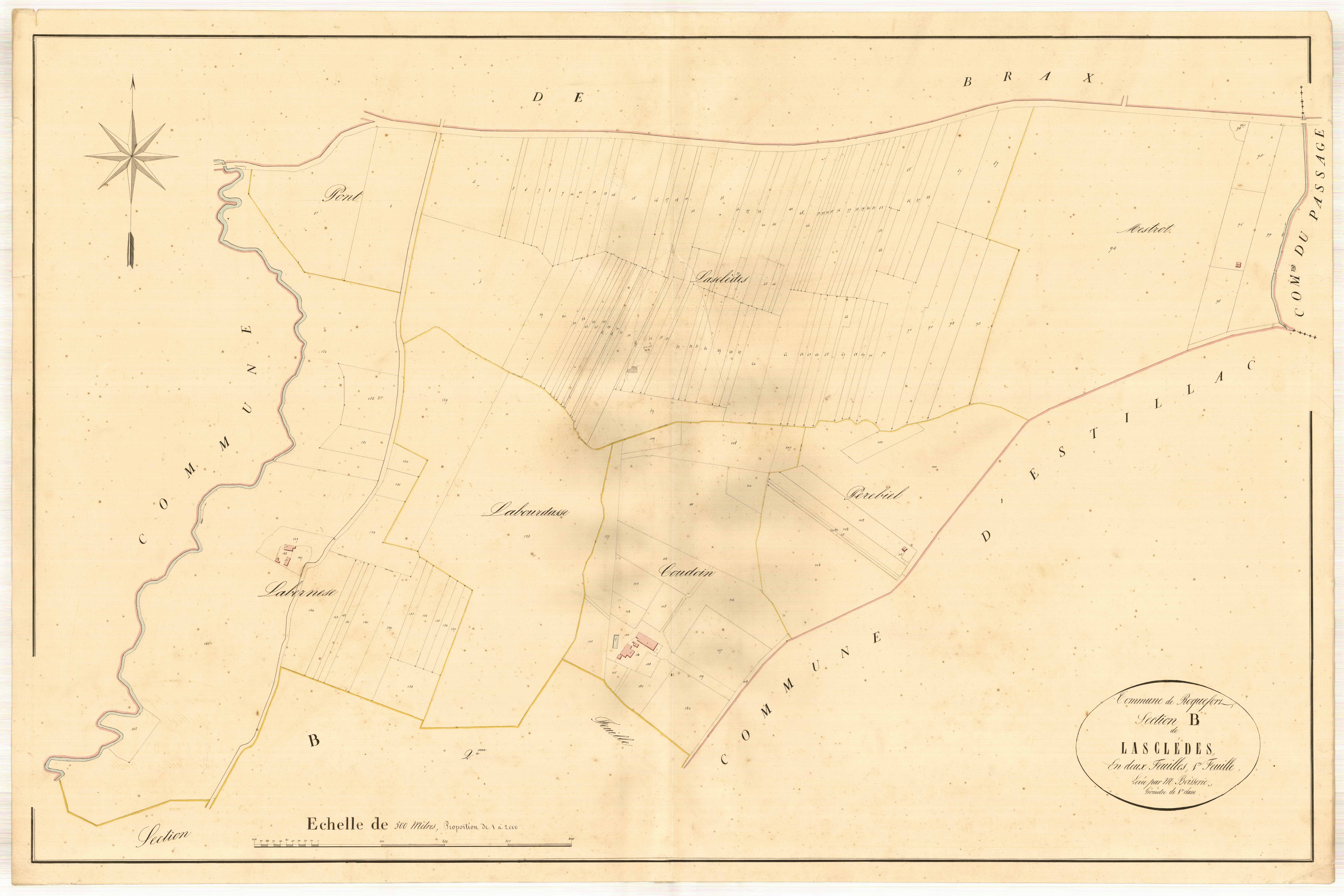 Plan napoléonien, atlas-B1 Lasclèdes, Roquefort