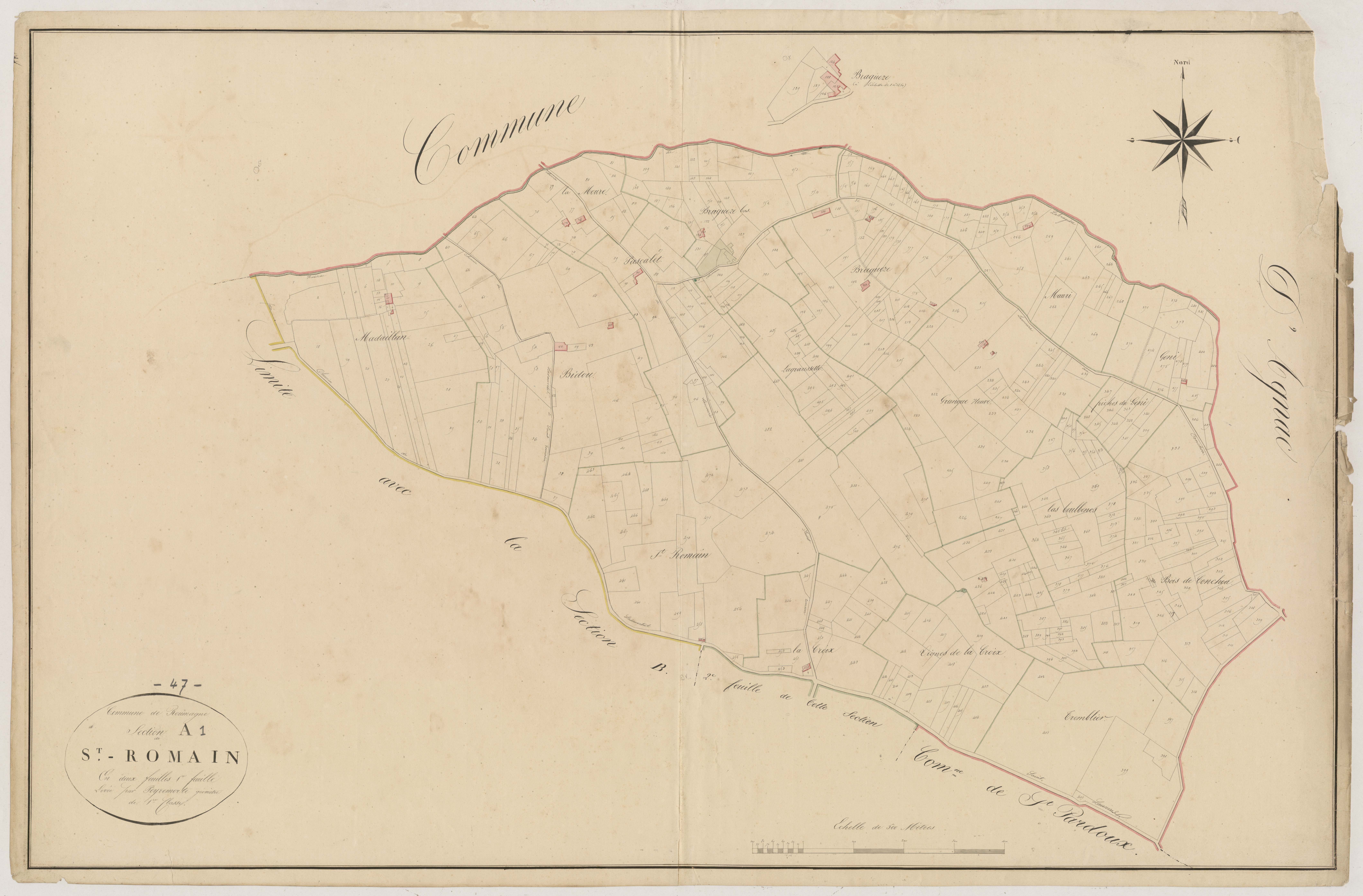 Plan napoléonien, atlas-A1 Saint-Romain, Roumagne