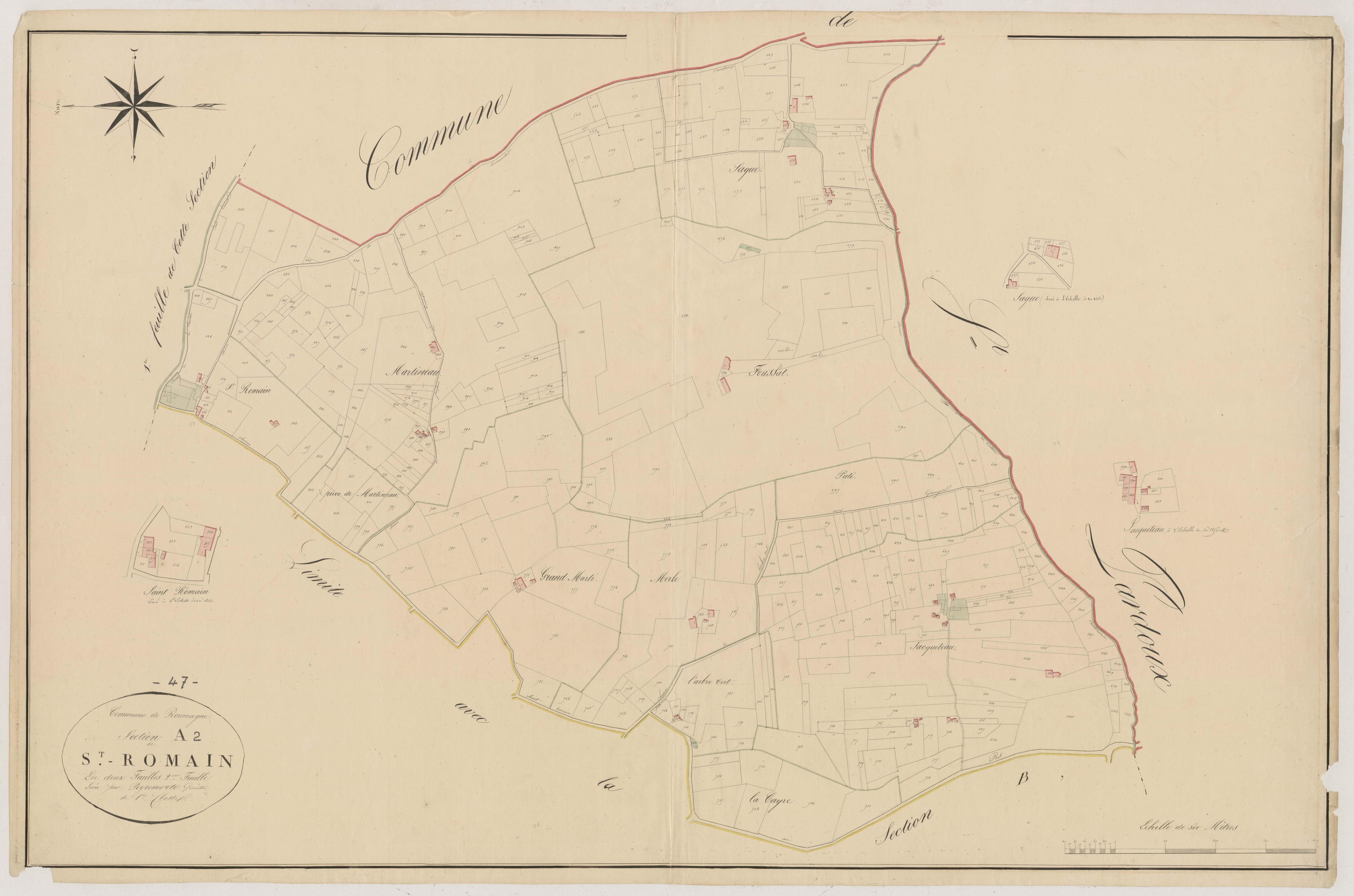 Plan napoléonien, atlas-A2 Saint-Romain, Roumagne