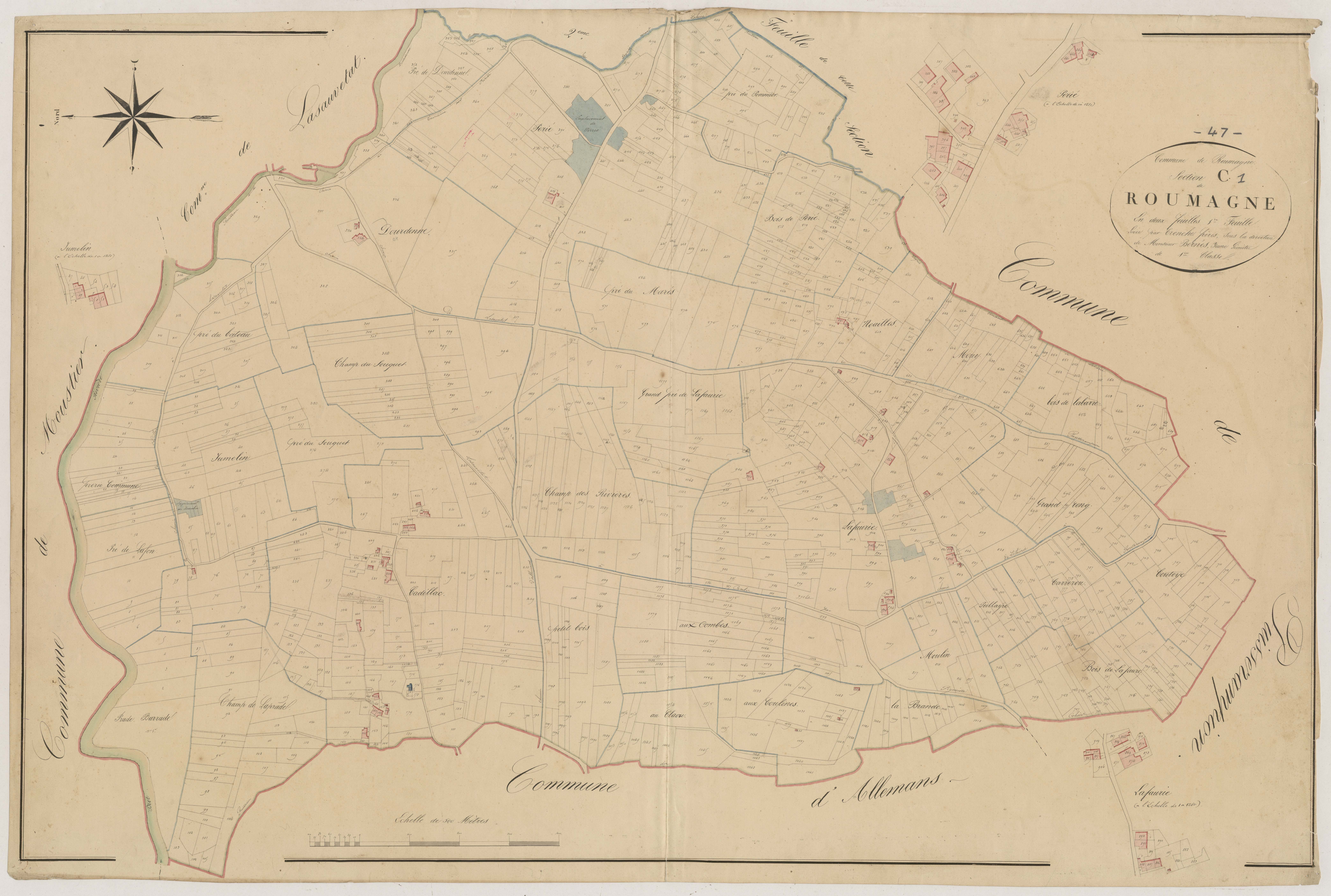 Plan napoléonien, atlas-C1 Roumagne, Roumagne