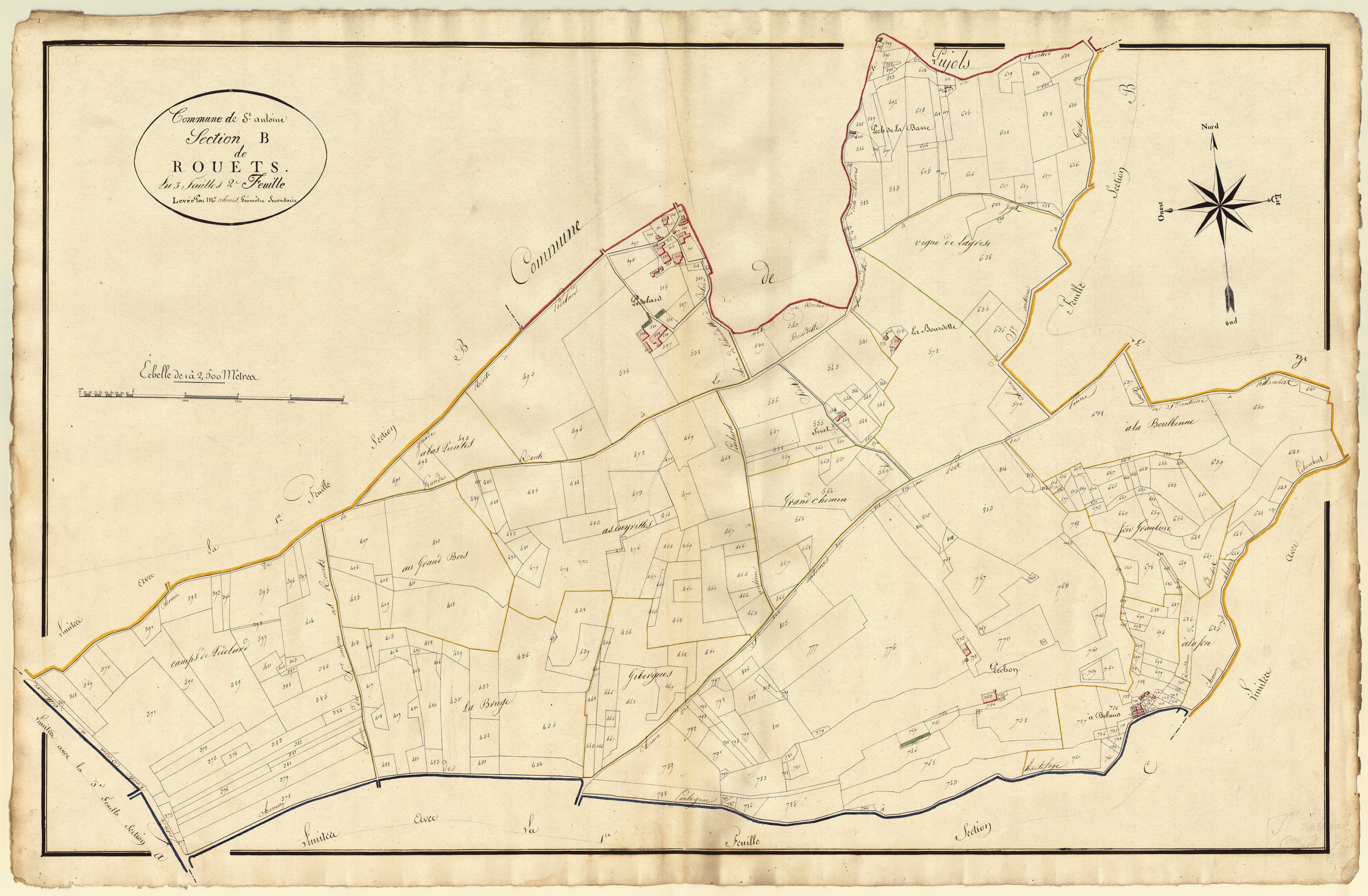 Plan primitif, atlas-B2 Rouets, Saint-Antoine-de-Ficalba