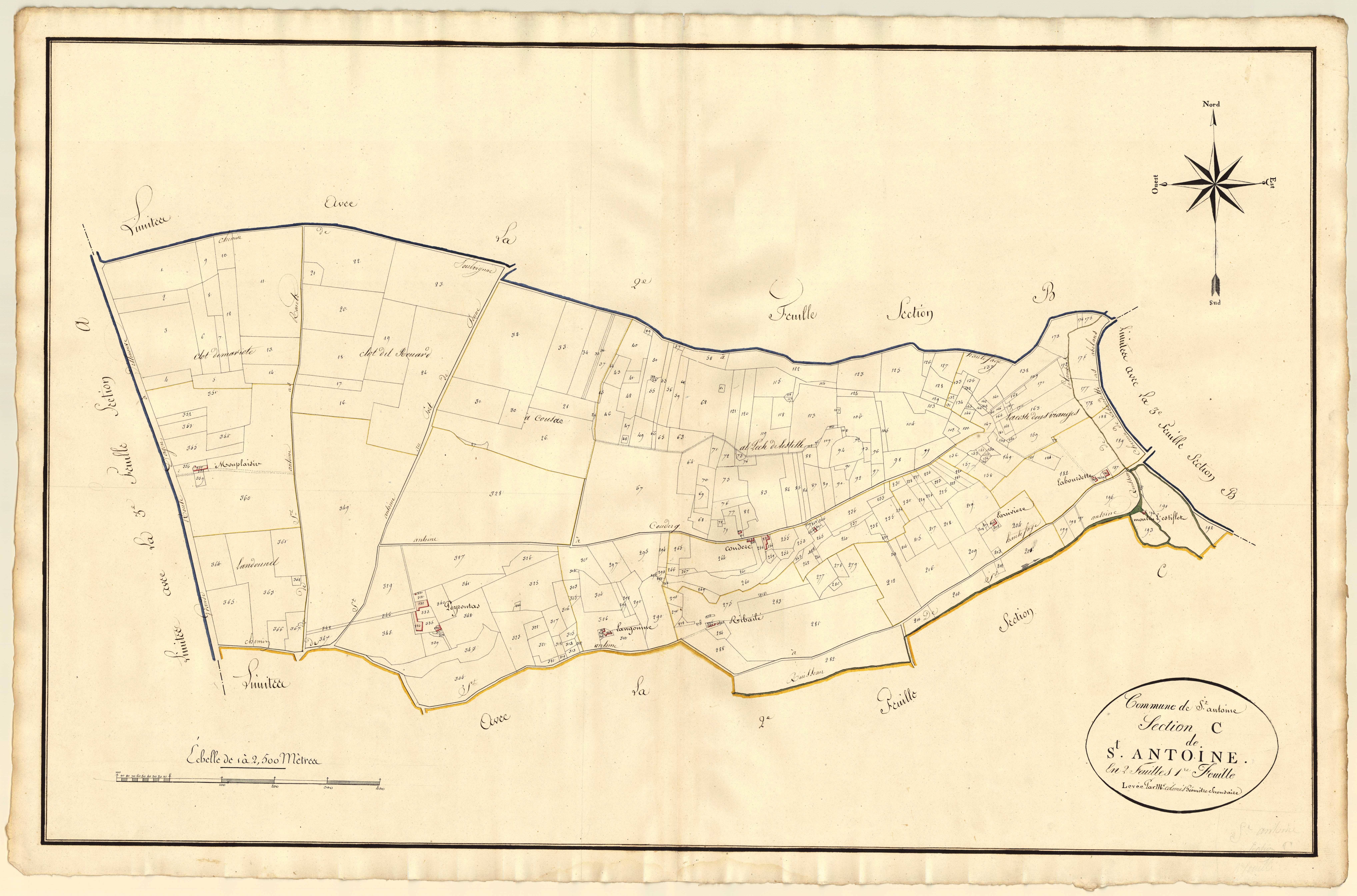 Plan primitif, atlas-C1 Saint-Antoine, Saint-Antoine-de-Ficalba