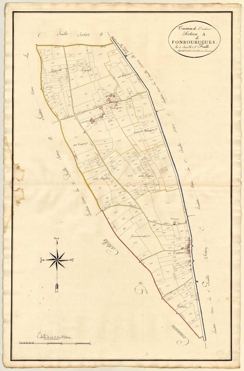 Plan primitif, atlas-A3 Fonbourgues, Saint-Antoine-de-Ficalba