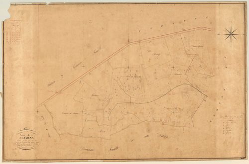 Plan napoléonien, feuille préparatoire-A1 Clamens, Saint-Antoine-de-Ficalba