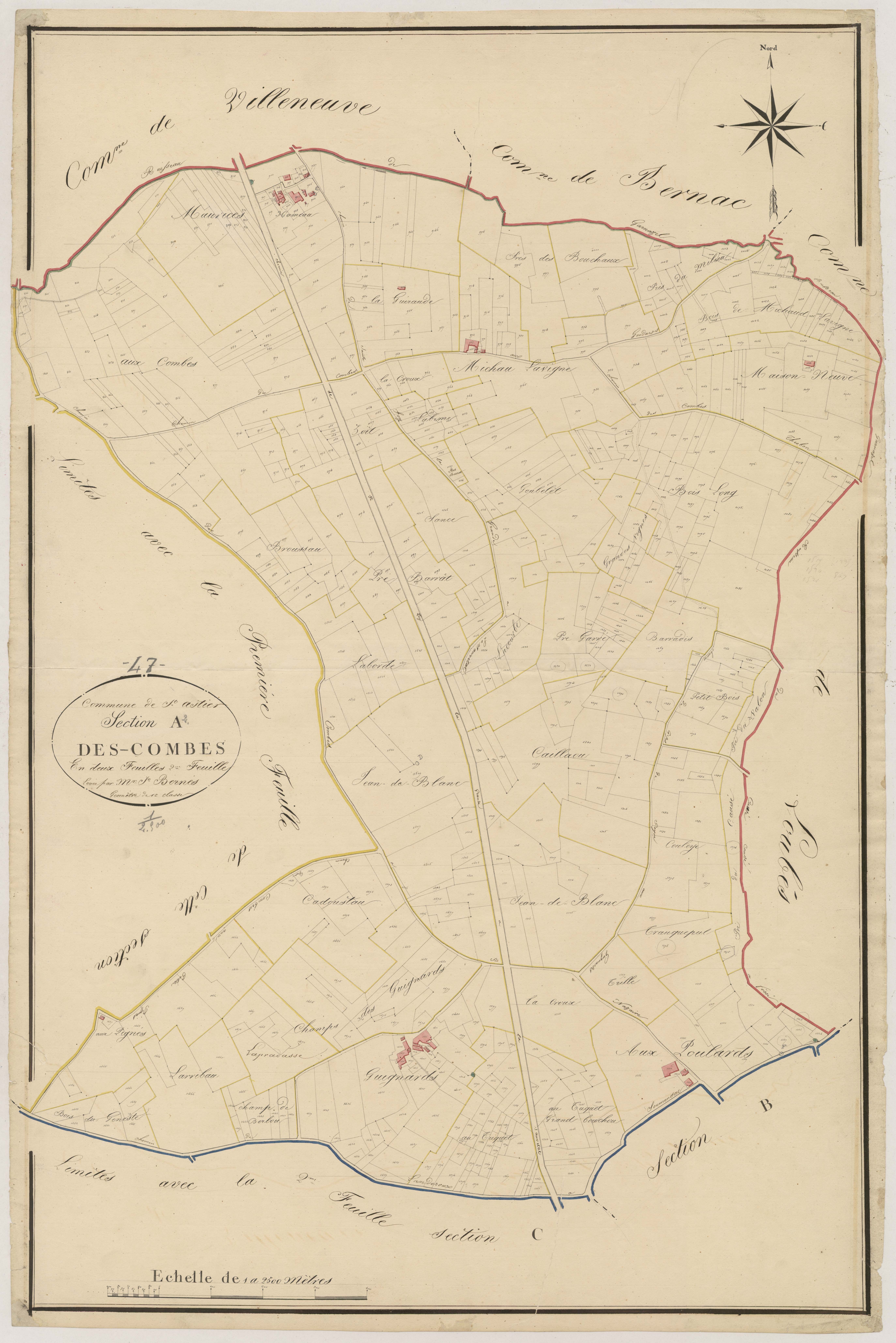 Plan napoléonien, atlas-A2 Les Combes, Saint-Astier