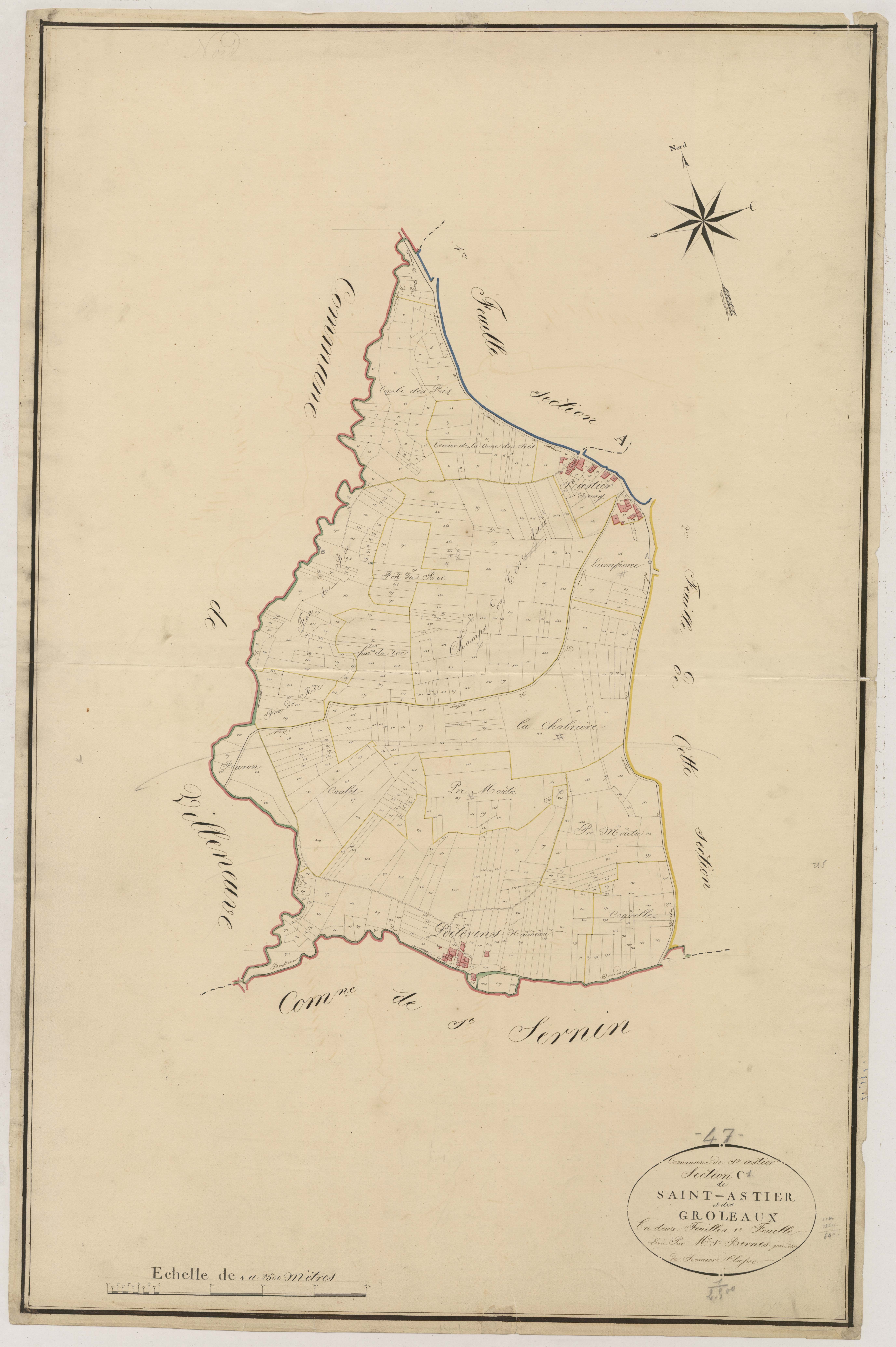Plan napoléonien, atlas-C1 Saint-Astier et Les Groleaux, Saint-Astier