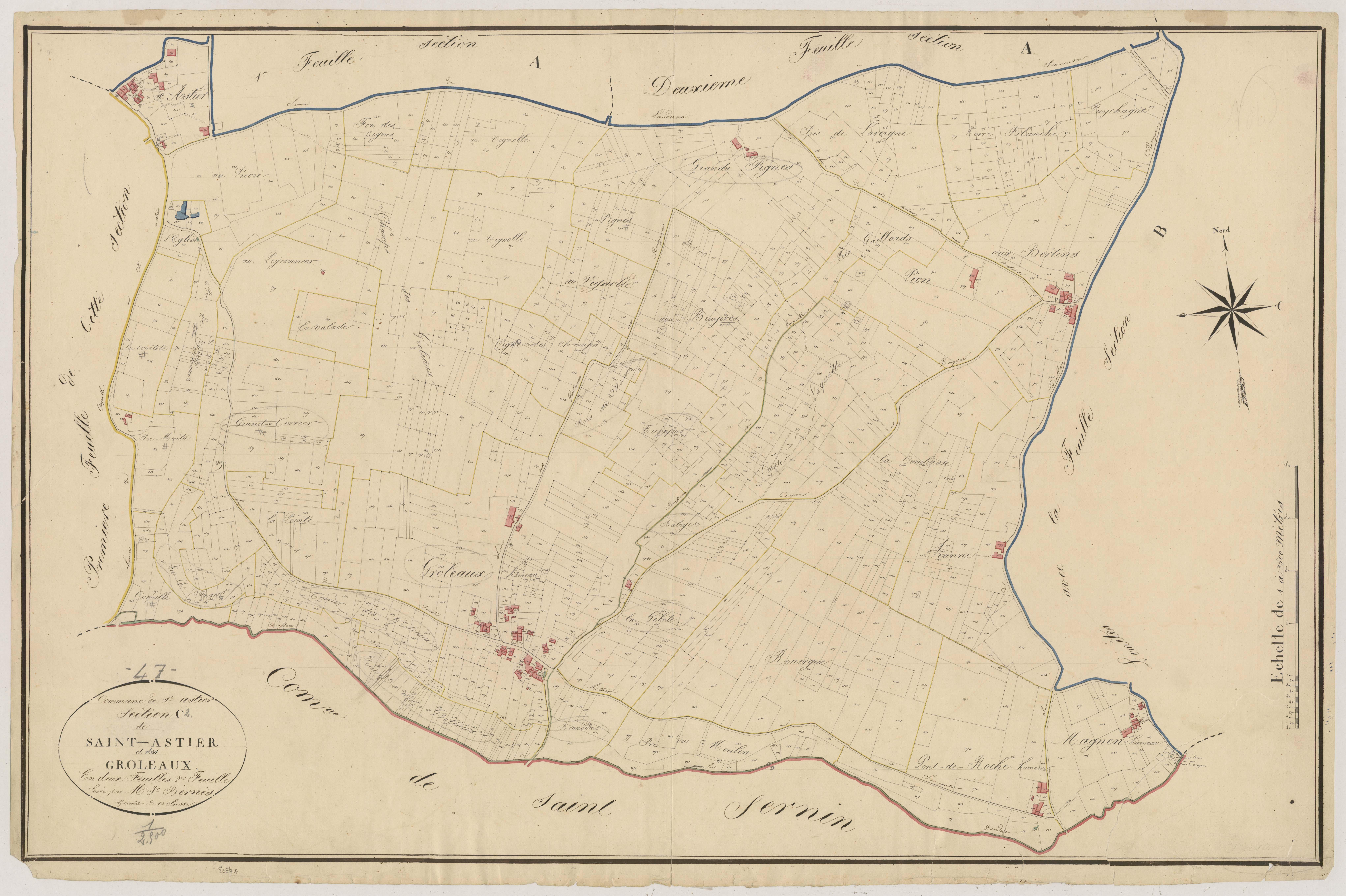 Plan napoléonien, atlas-C2 Saint-Astier et Les Groleaux, Saint-Astier