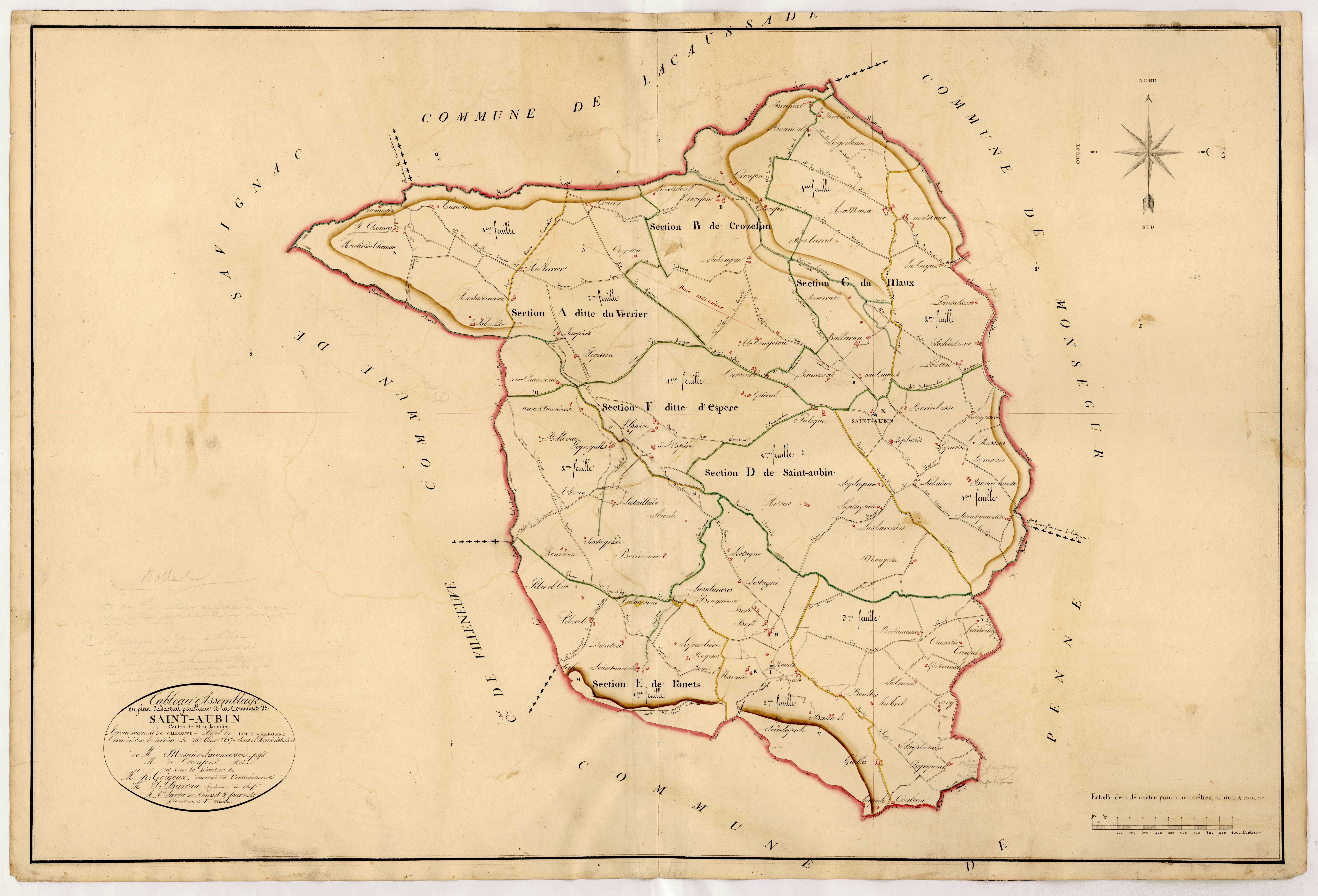 Plan napoléonien, atlas-TA, Saint-Aubin