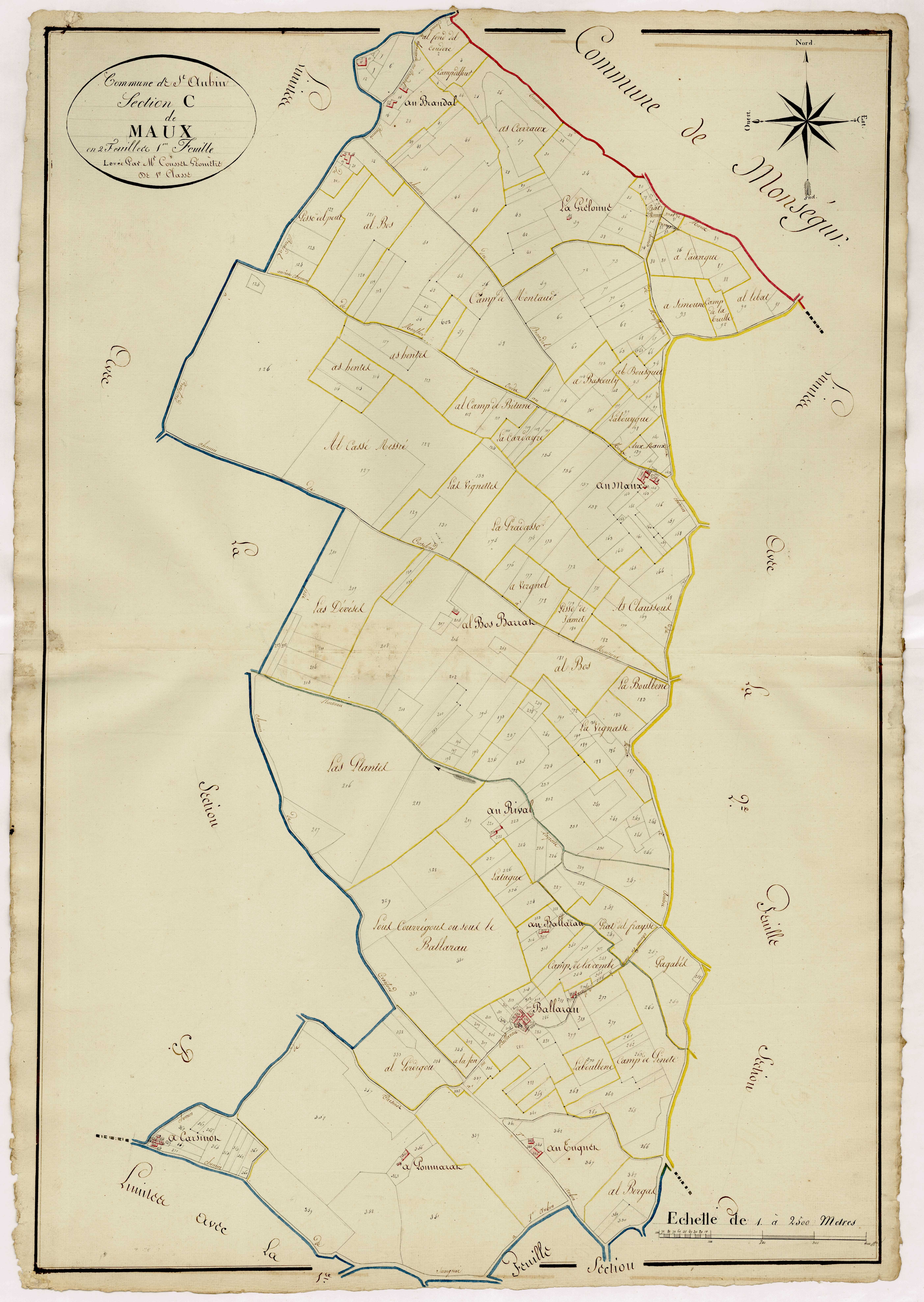 Plan napoléonien, atlas-C1 Maux, Saint-Aubin
