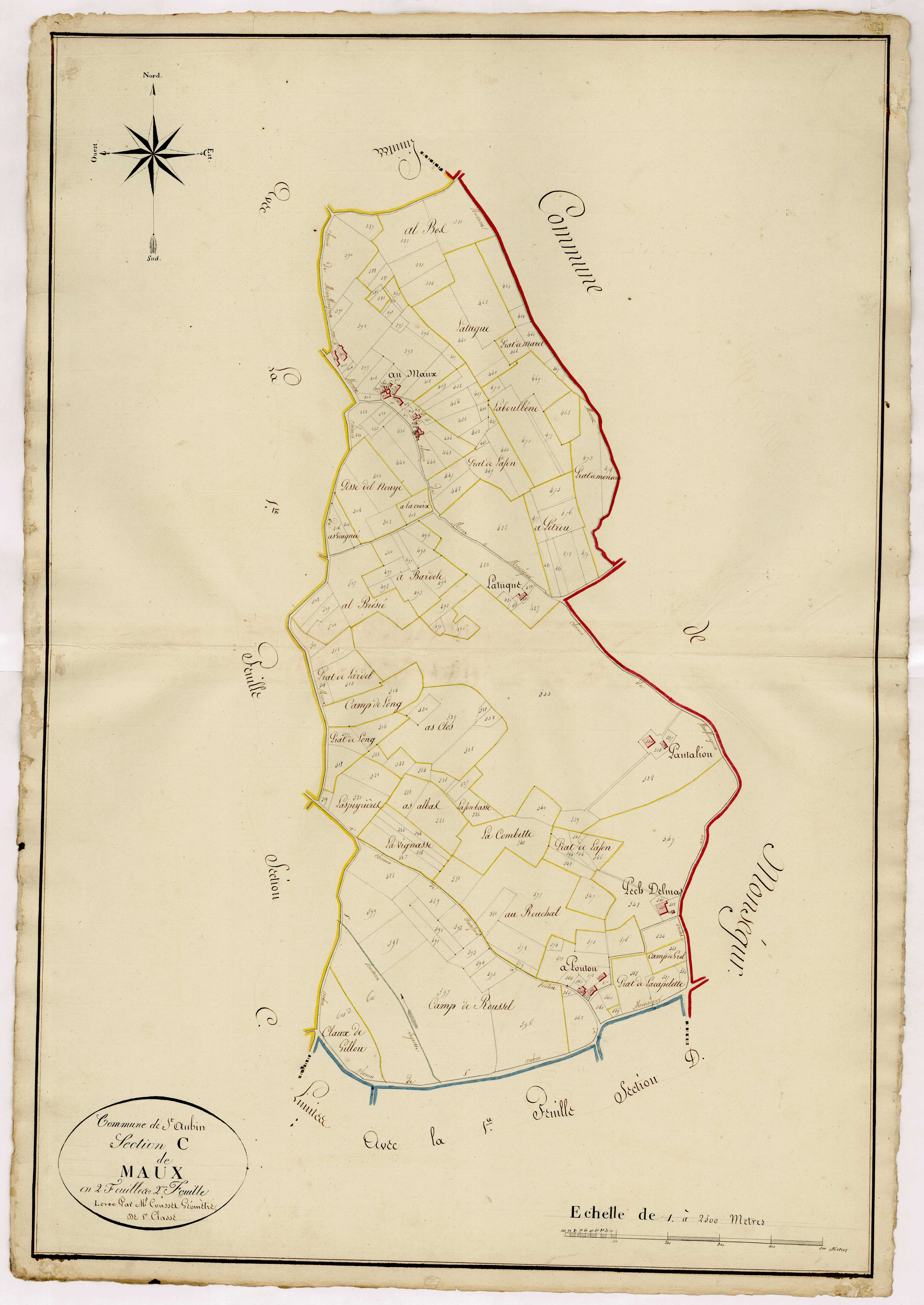 Plan napoléonien, atlas-C2 Maux, Saint-Aubin