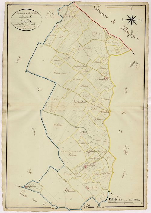 Plan napoléonien, atlas-C1 Maux, Saint-Aubin