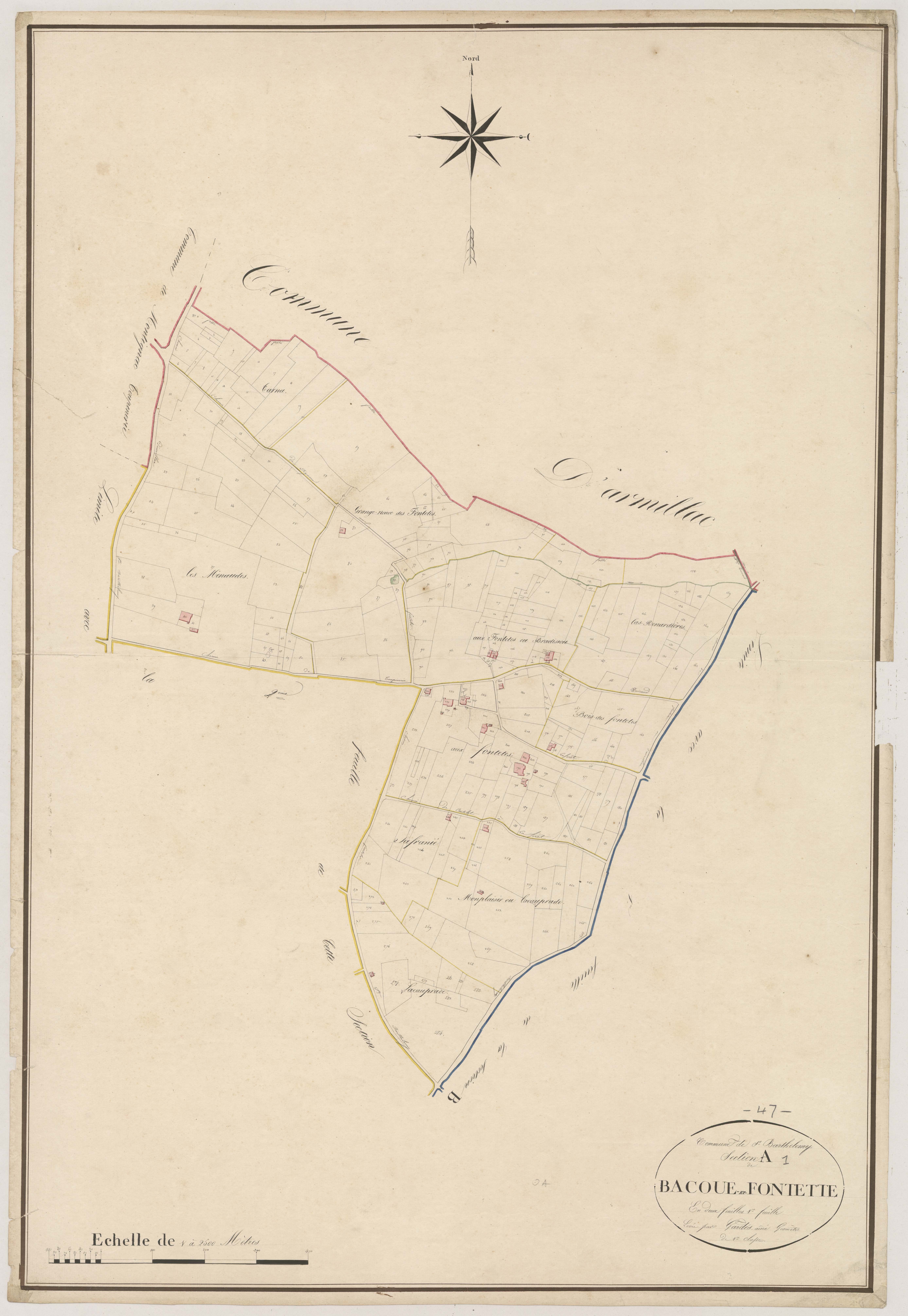 Plan napoléonien, atlas-A1 Bacoue et Fontête, Saint-Barthélemy-d’Agenais