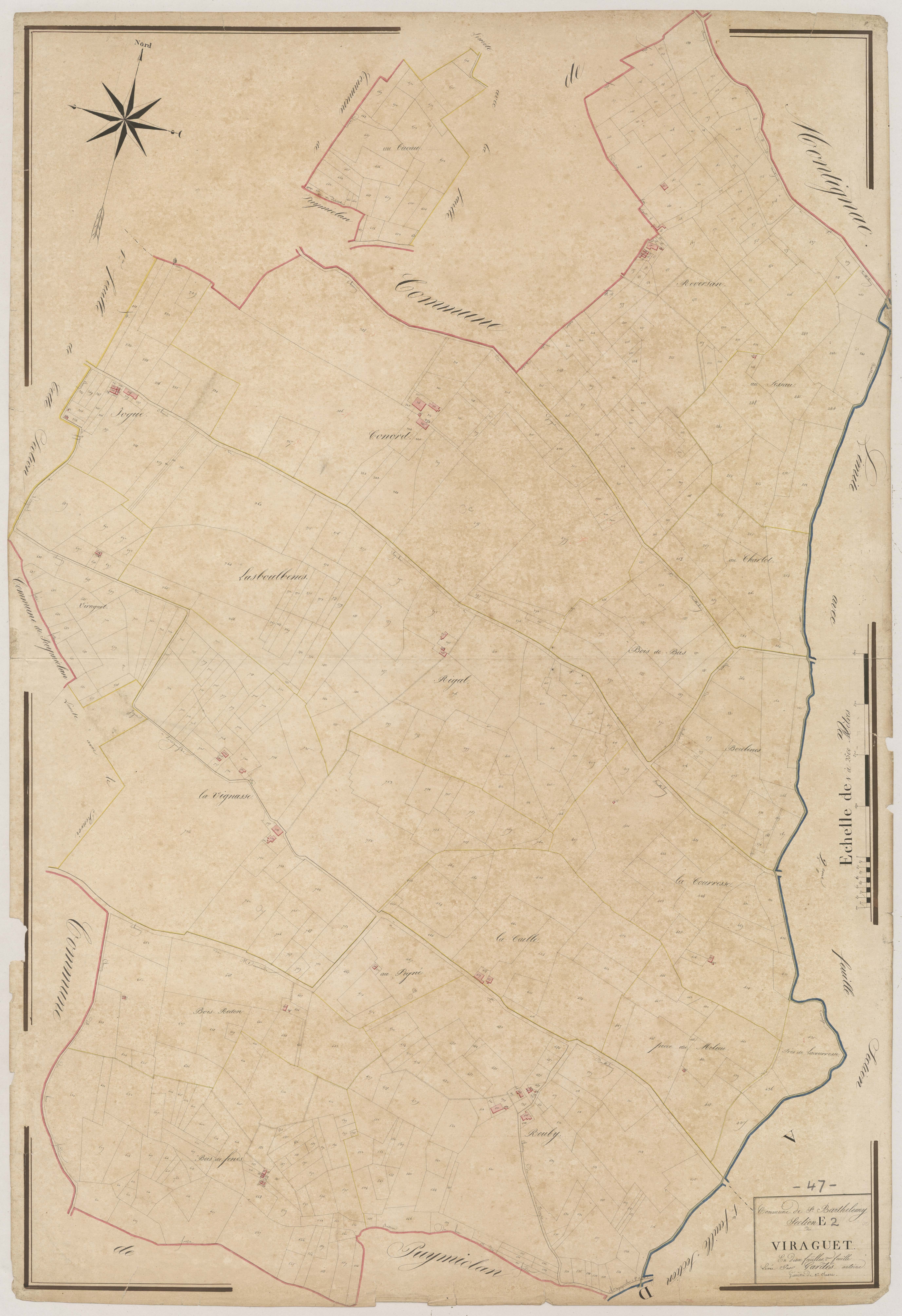Plan napoléonien, atlas-E2 Viraguet, Saint-Barthélemy-d’Agenais