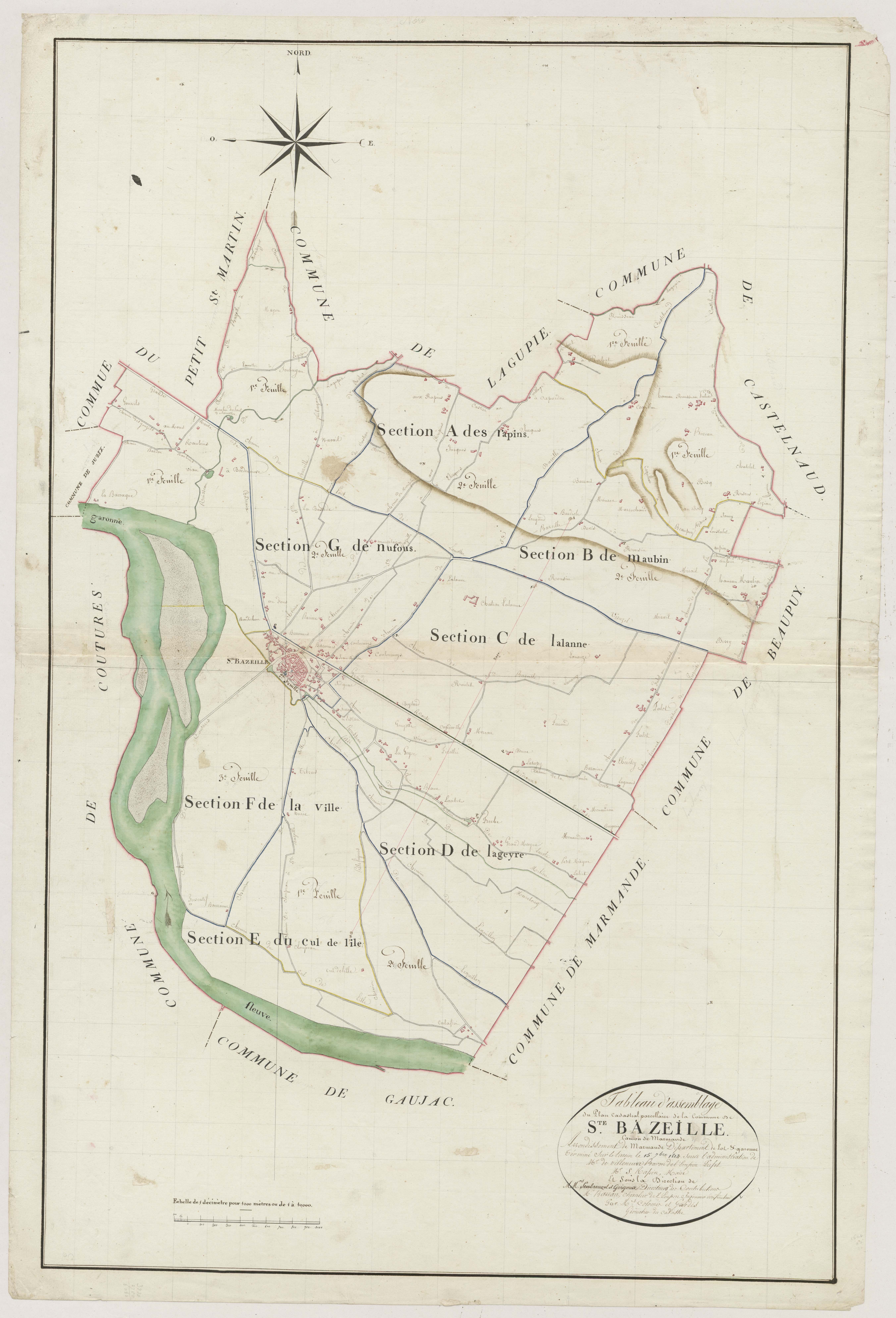 Plan primitif, atlas-TA, Sainte-Bazeille