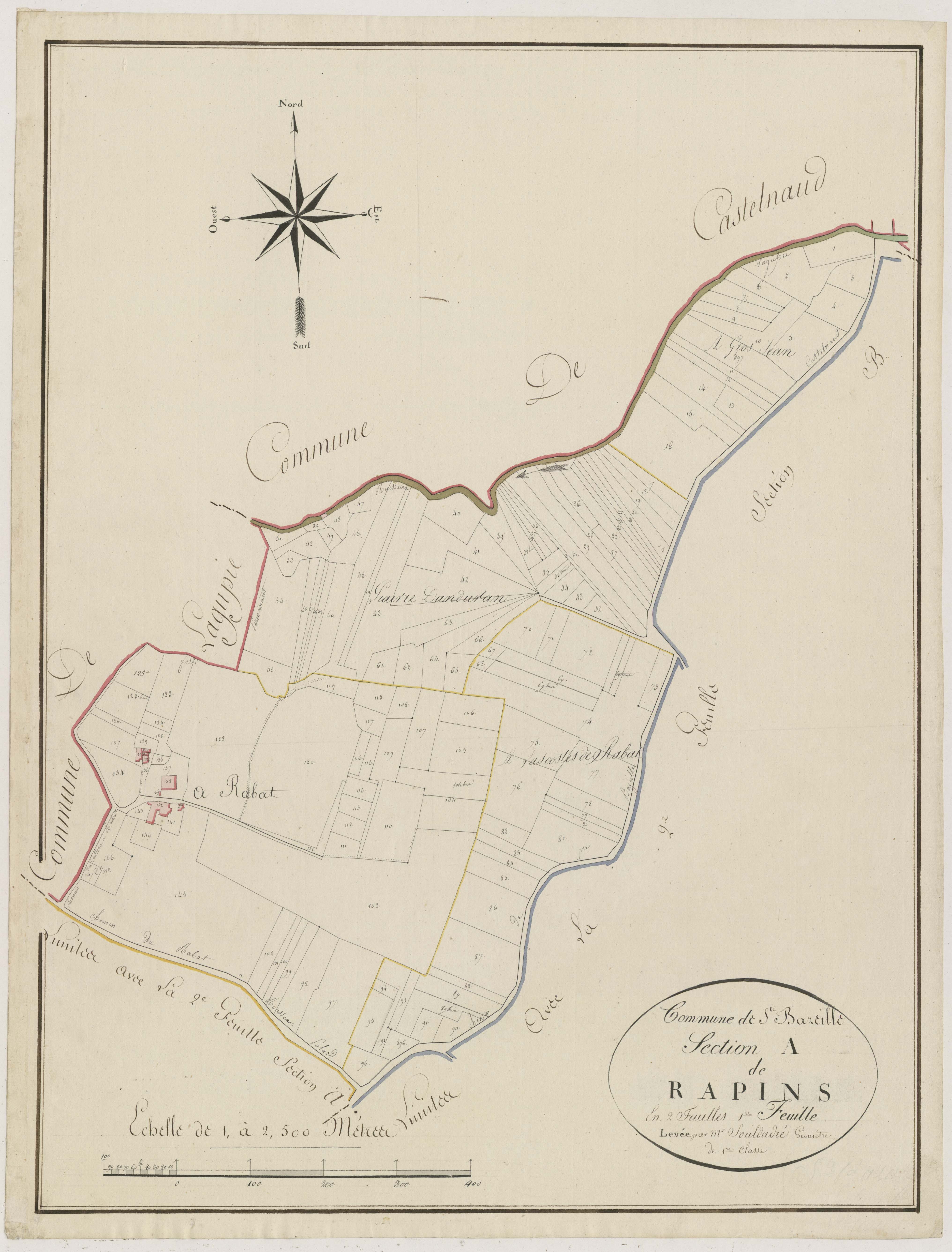 Plan primitif, atlas-A1 Rapins, Sainte-Bazeille