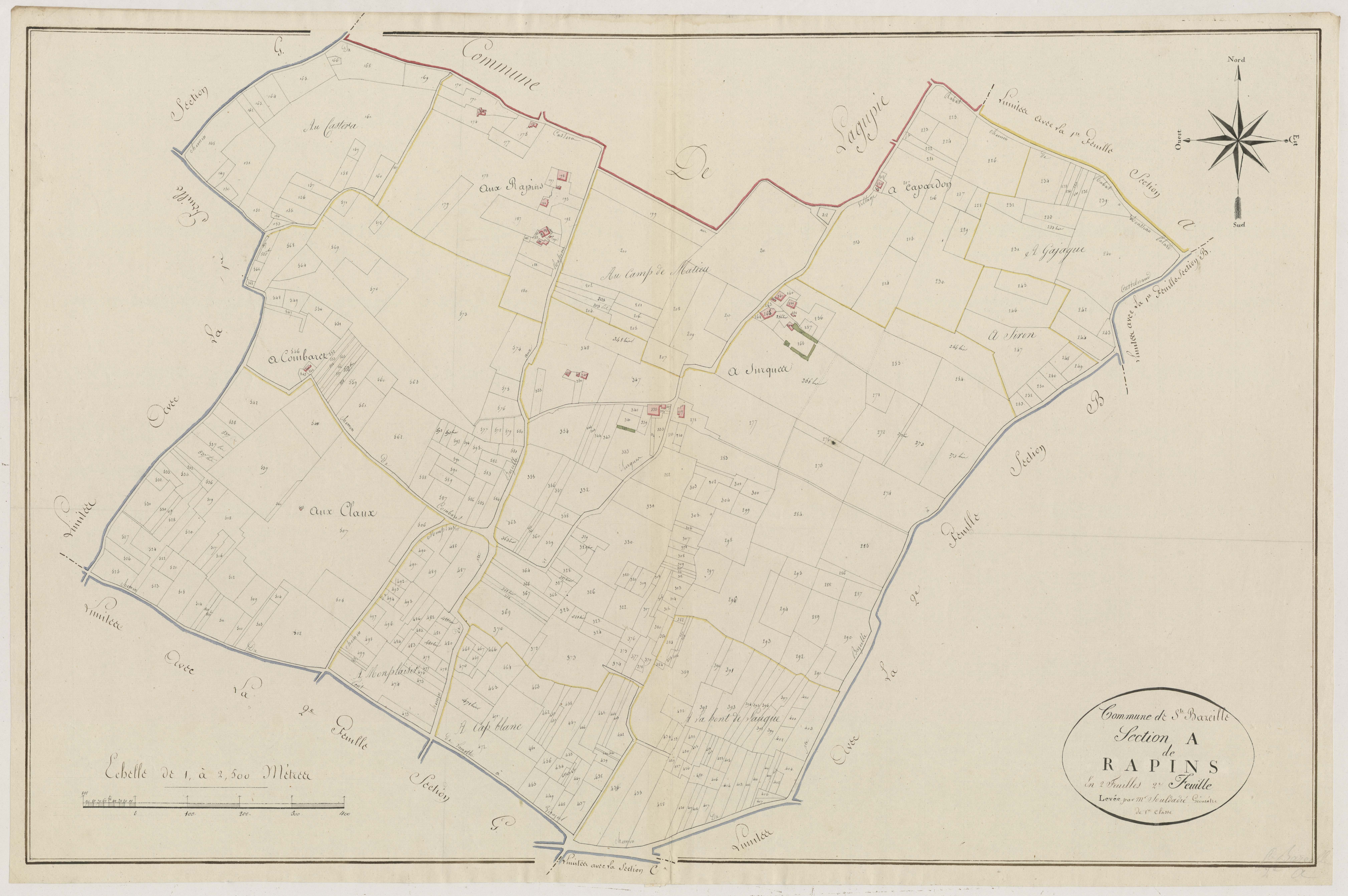 Plan primitif, atlas-A2 Rapins, Sainte-Bazeille