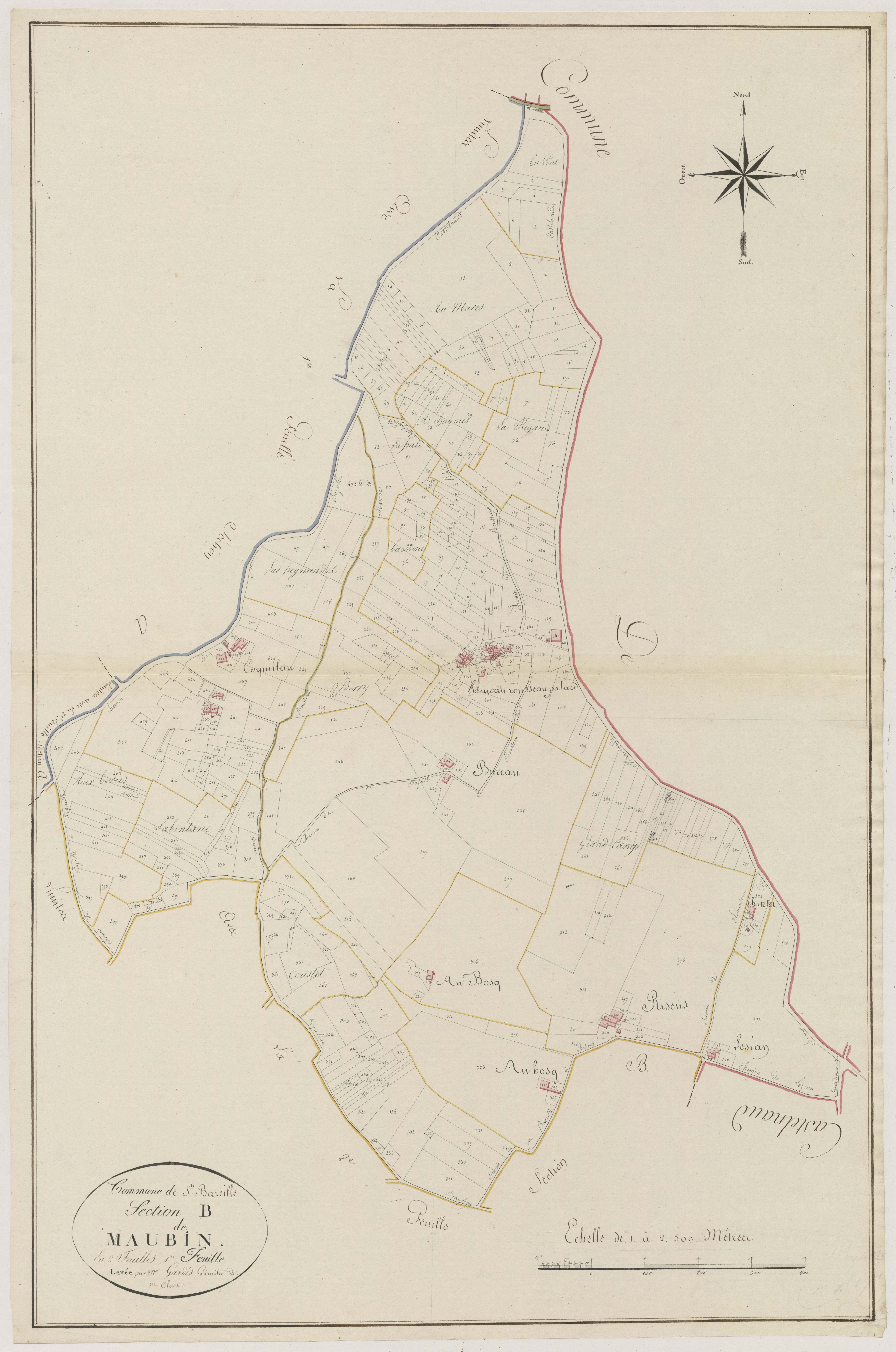Plan primitif, atlas-B1 Maubin, Sainte-Bazeille