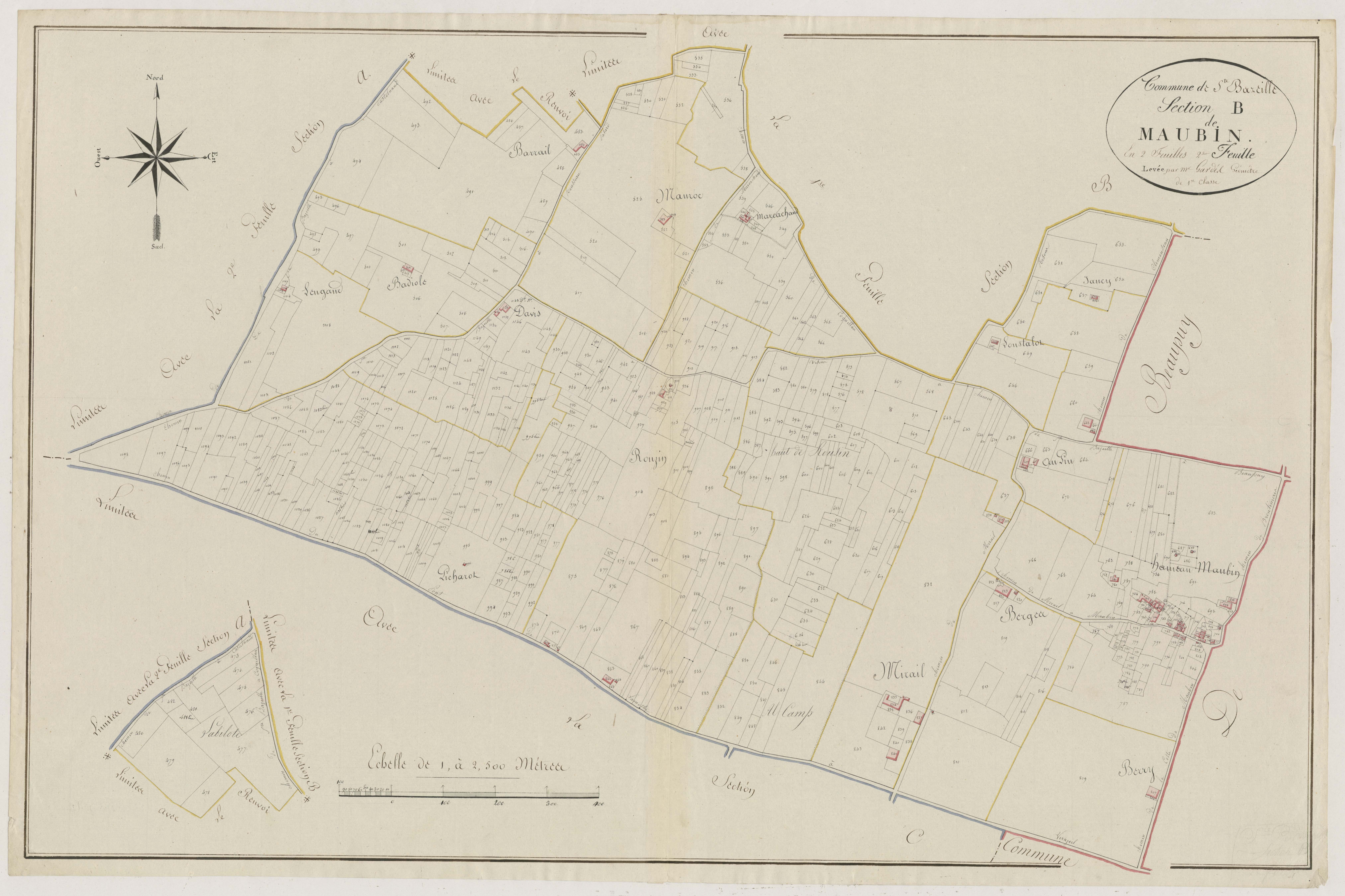 Plan primitif, atlas-B2 Maubin, Sainte-Bazeille