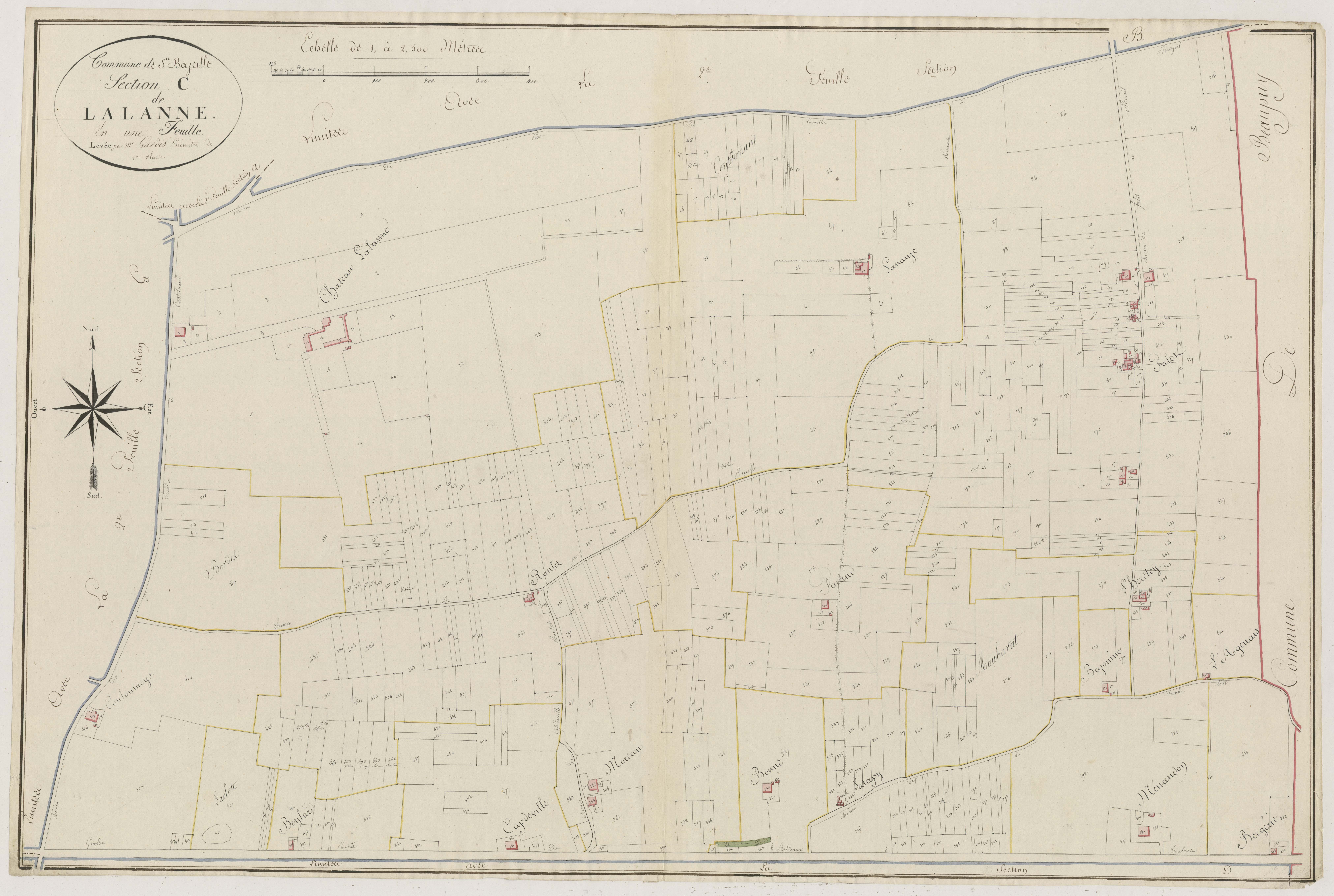 Plan primitif, atlas-C Lalanne, Sainte-Bazeille