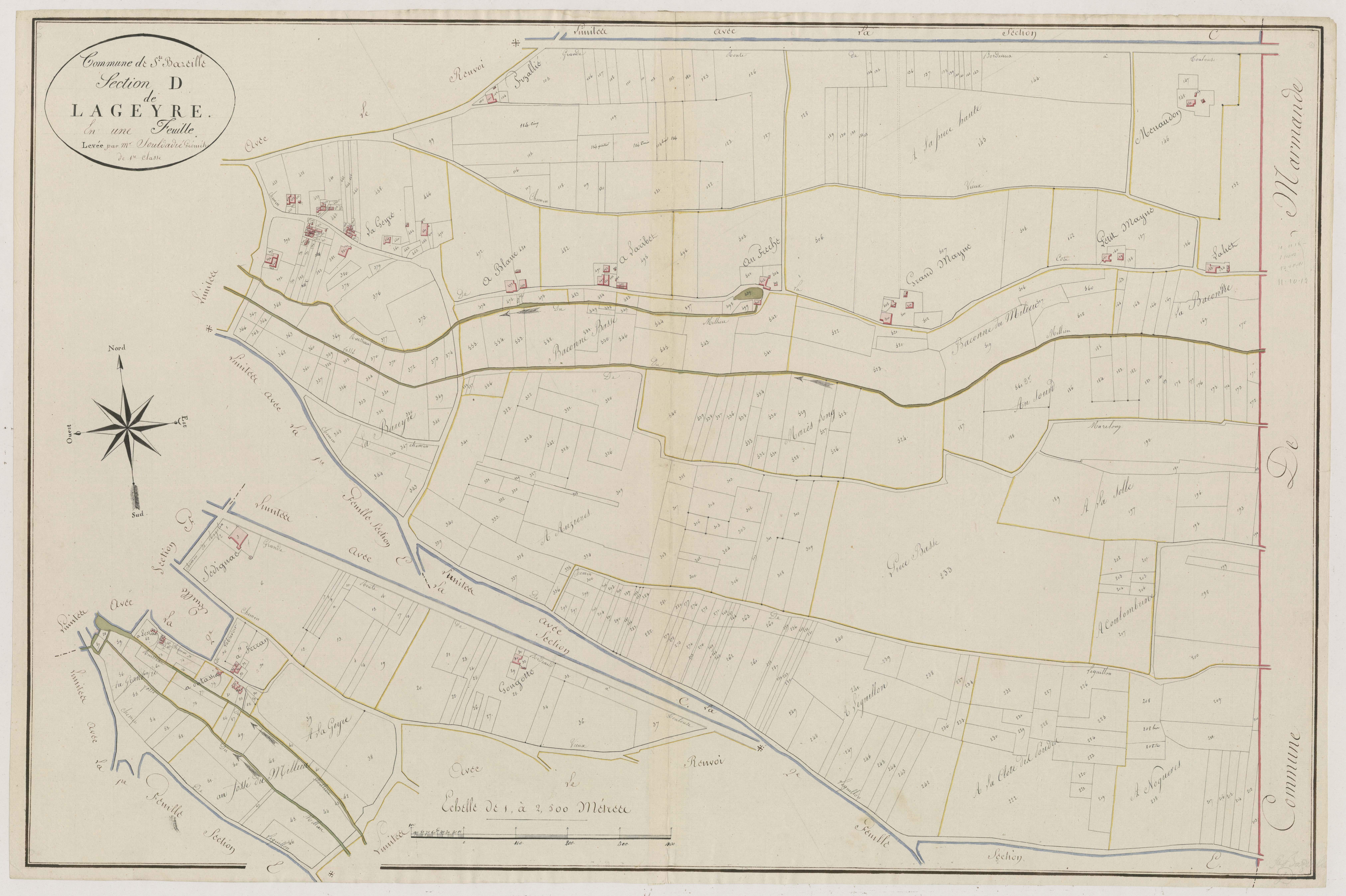 Plan primitif, atlas-D Lagueyre, Sainte-Bazeille