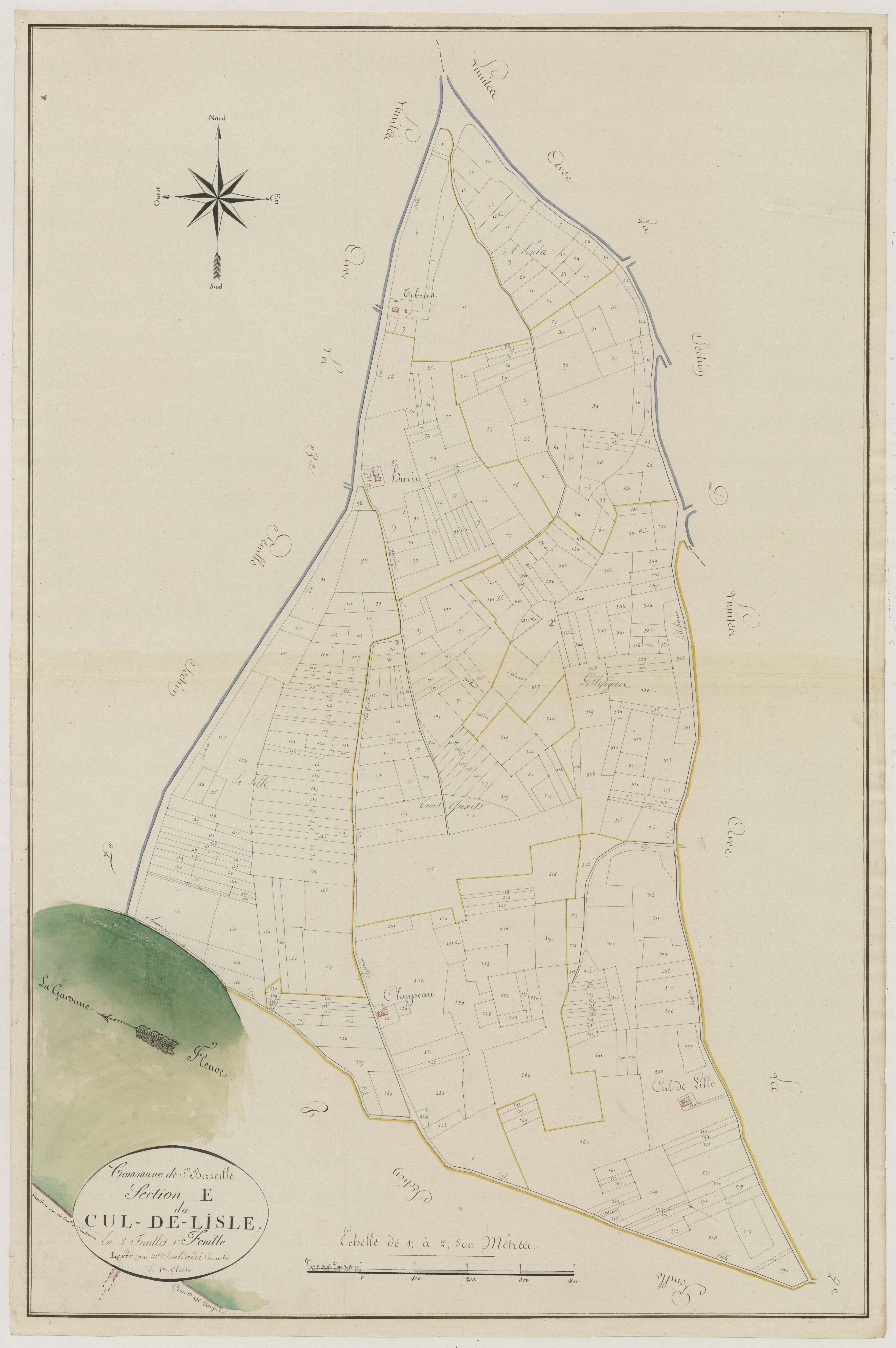 Plan primitif, atlas-E1 Cul-de-Lisle, Sainte-Bazeille